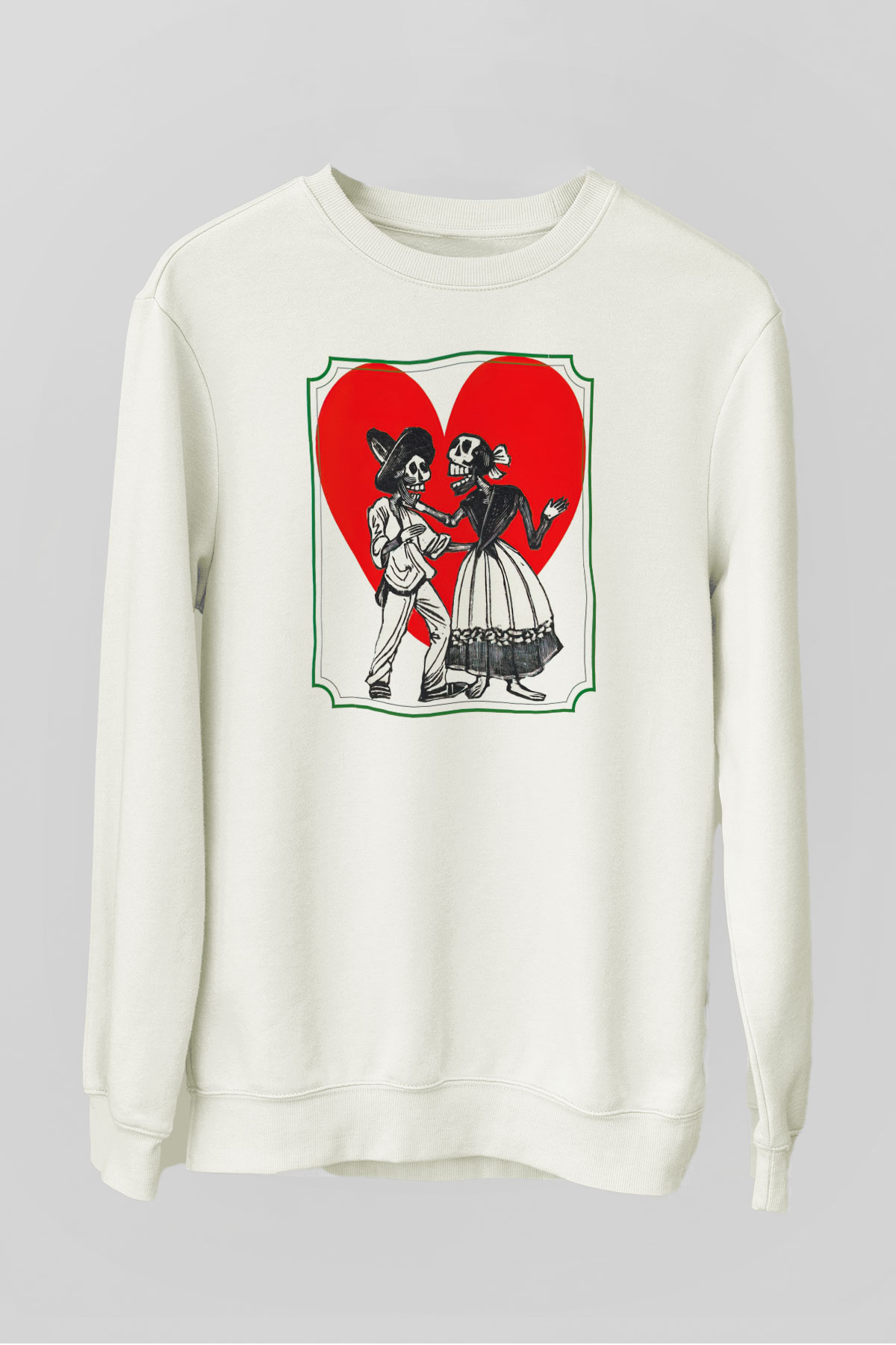 Sevgililer Günü Beyaz Unisex Sweatshirt