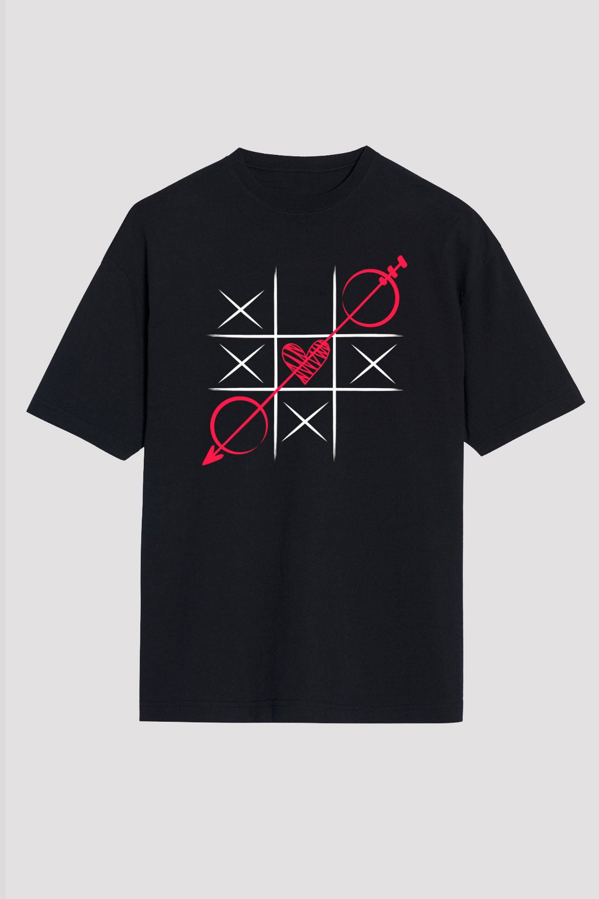 Sevgililer Günü Siyah Unisex Tişört T-Shirt - TişörtFabrikası
