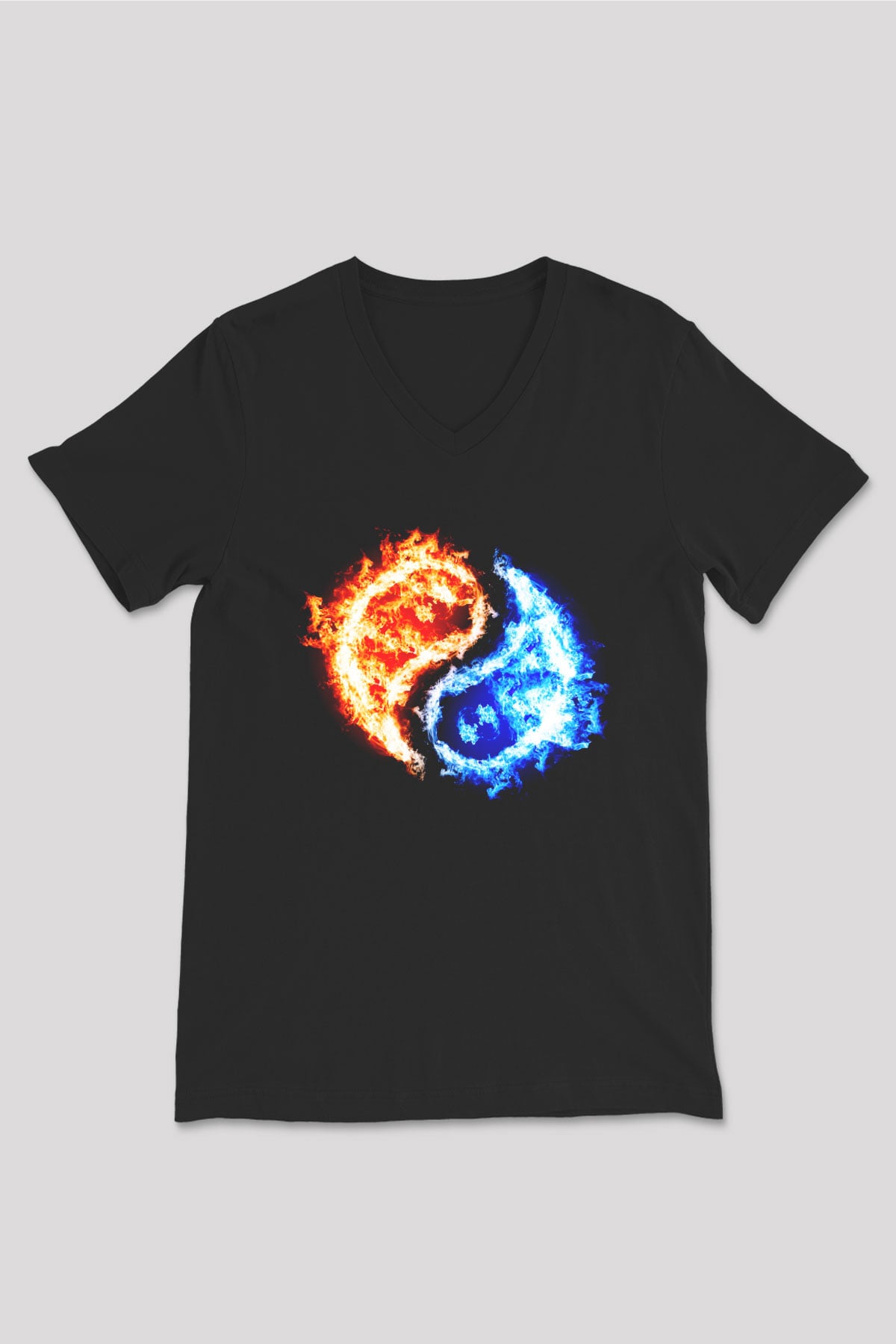 Sevgililer Günü Siyah Unisex V Yaka Tişört T-Shirt