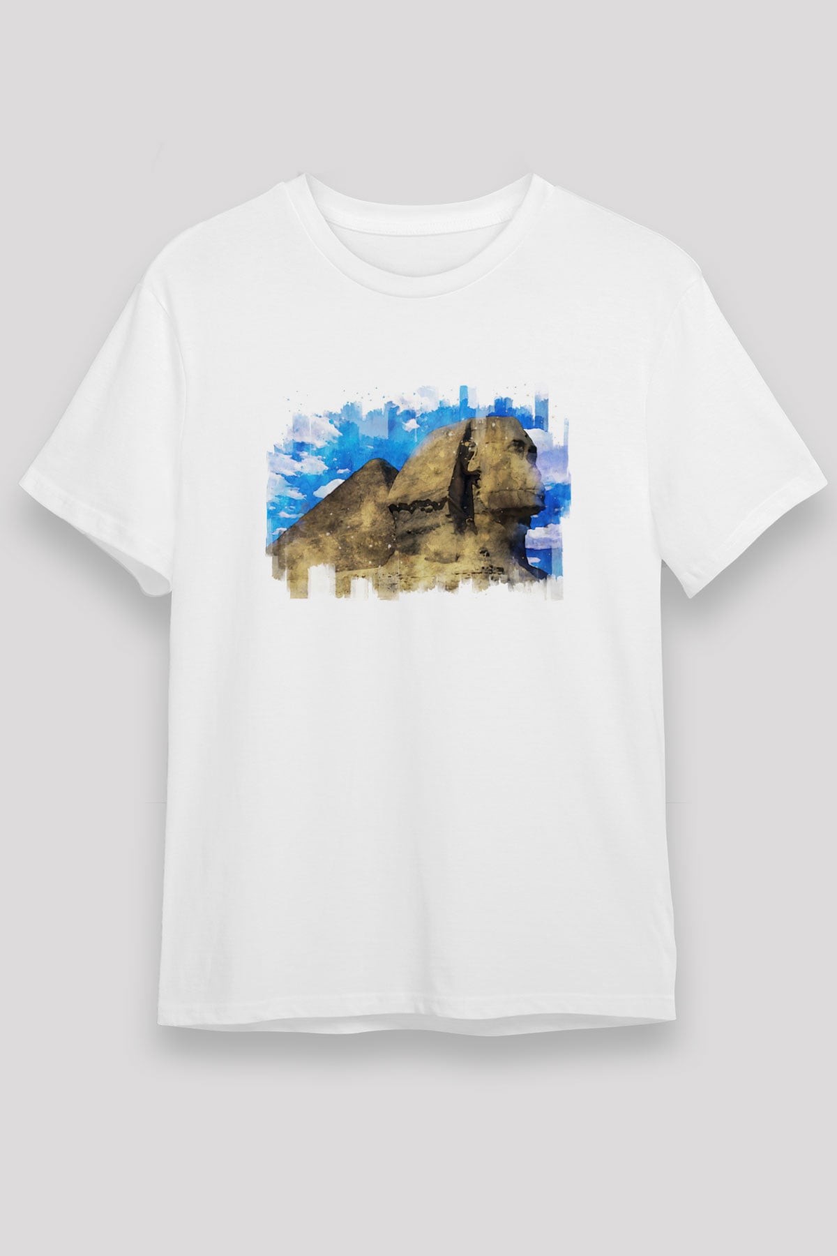Sfenks Beyaz Unisex Tişört T-Shirt - TişörtFabrikası