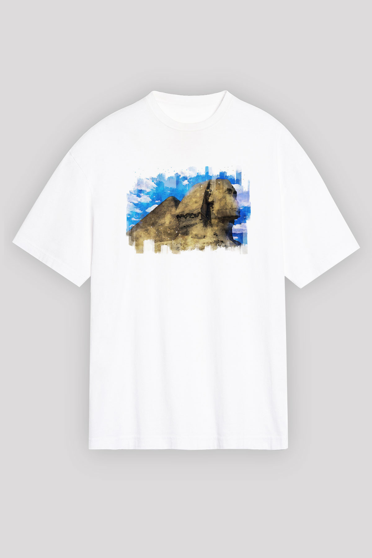 Sfenks Beyaz Unisex Tişört T-Shirt - TişörtFabrikası