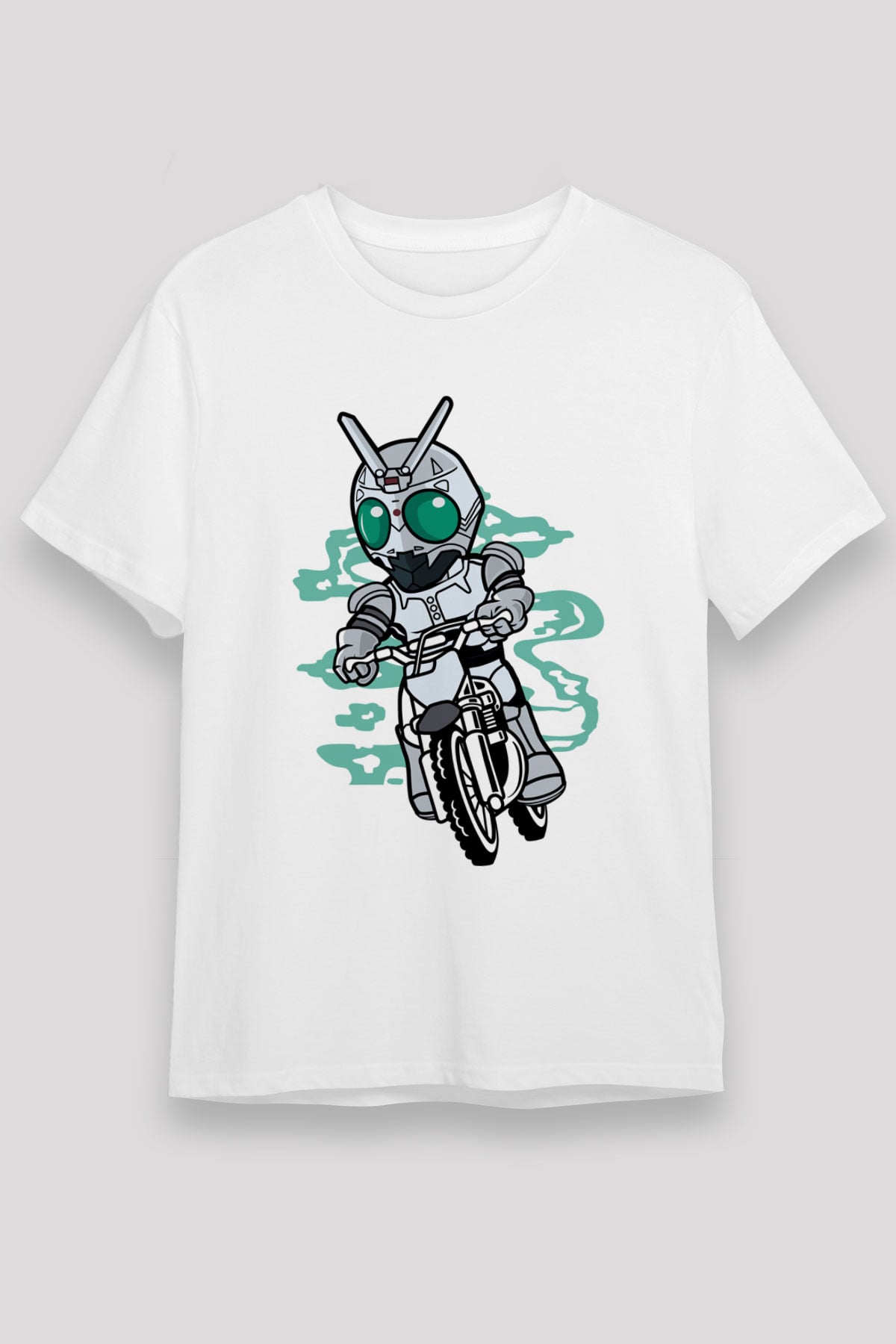 Shadowmoon Motocross Rider Baskılı Beyaz Unisex Tshirt