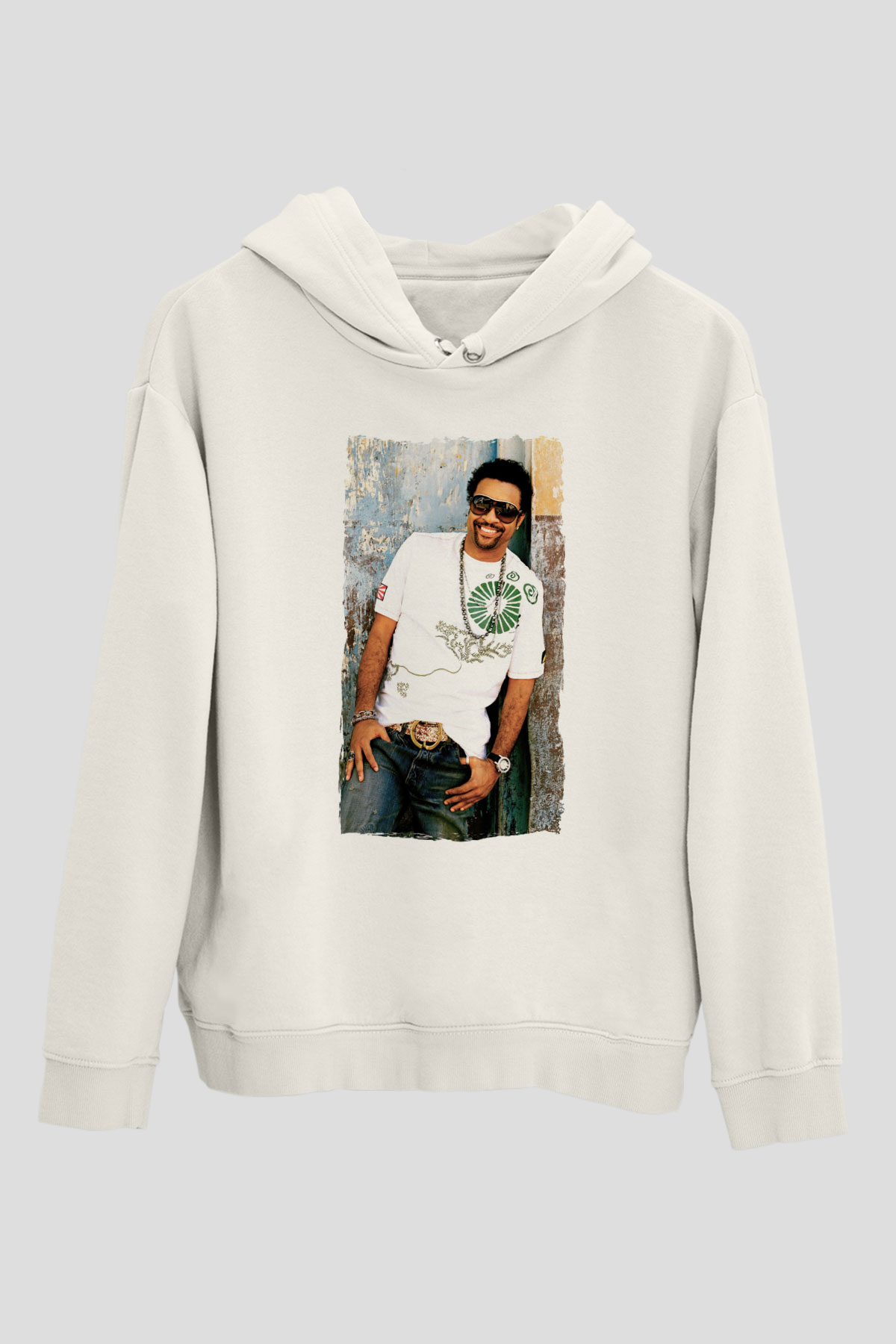 Shaggy Beyaz Unisex Kapüşonlu Sweatshirt