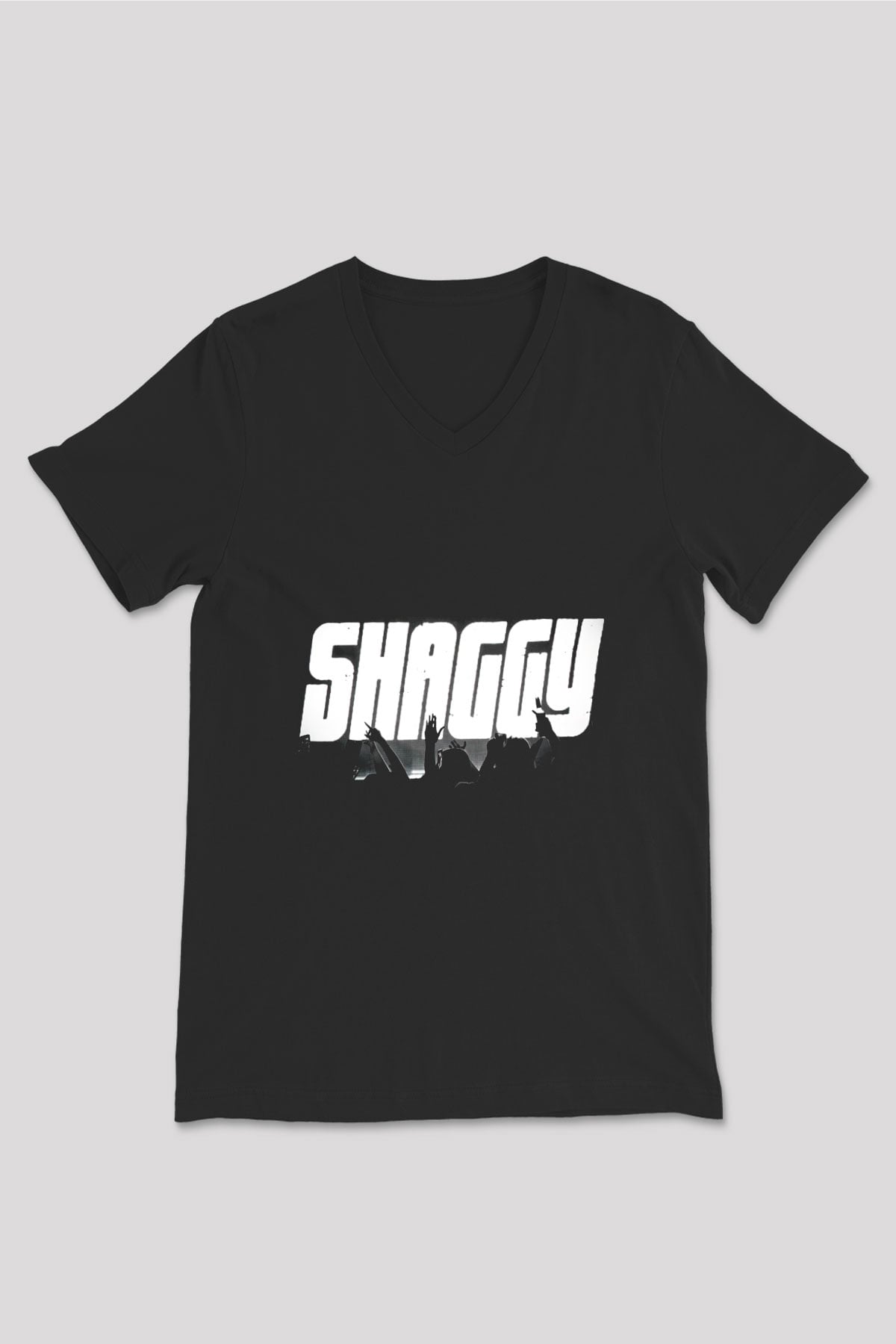 Shaggy Siyah Unisex V Yaka Tişört T-Shirt