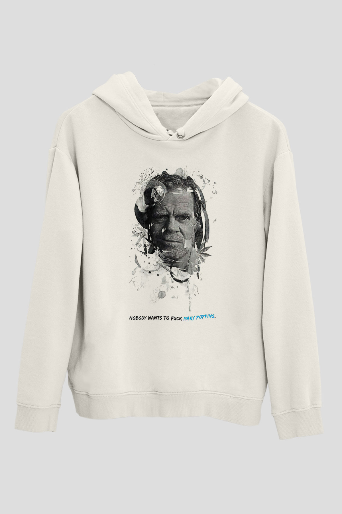 Shameless Baskılı Beyaz Unisex Hoodie