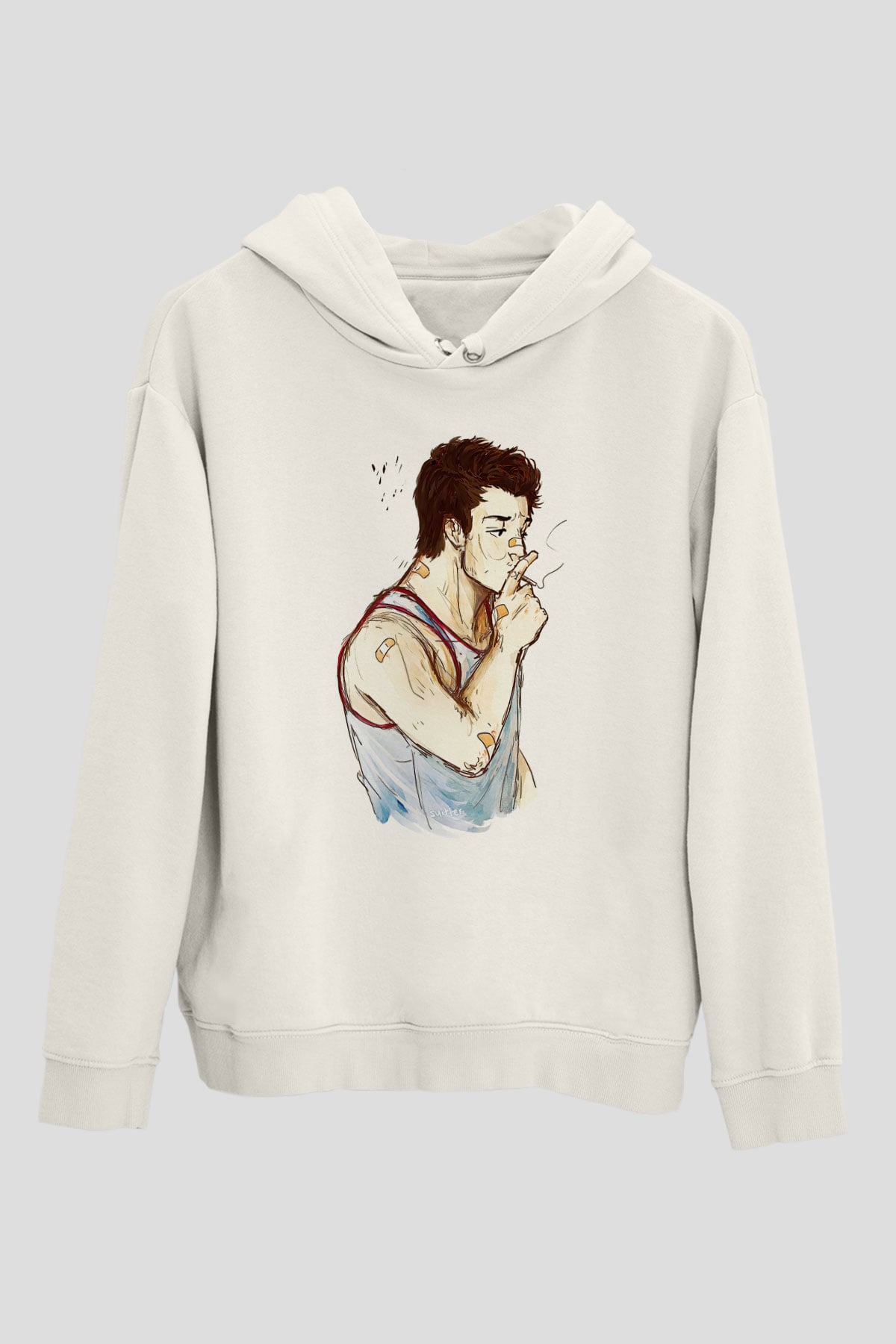 Shameless Baskılı Beyaz Unisex Hoodie