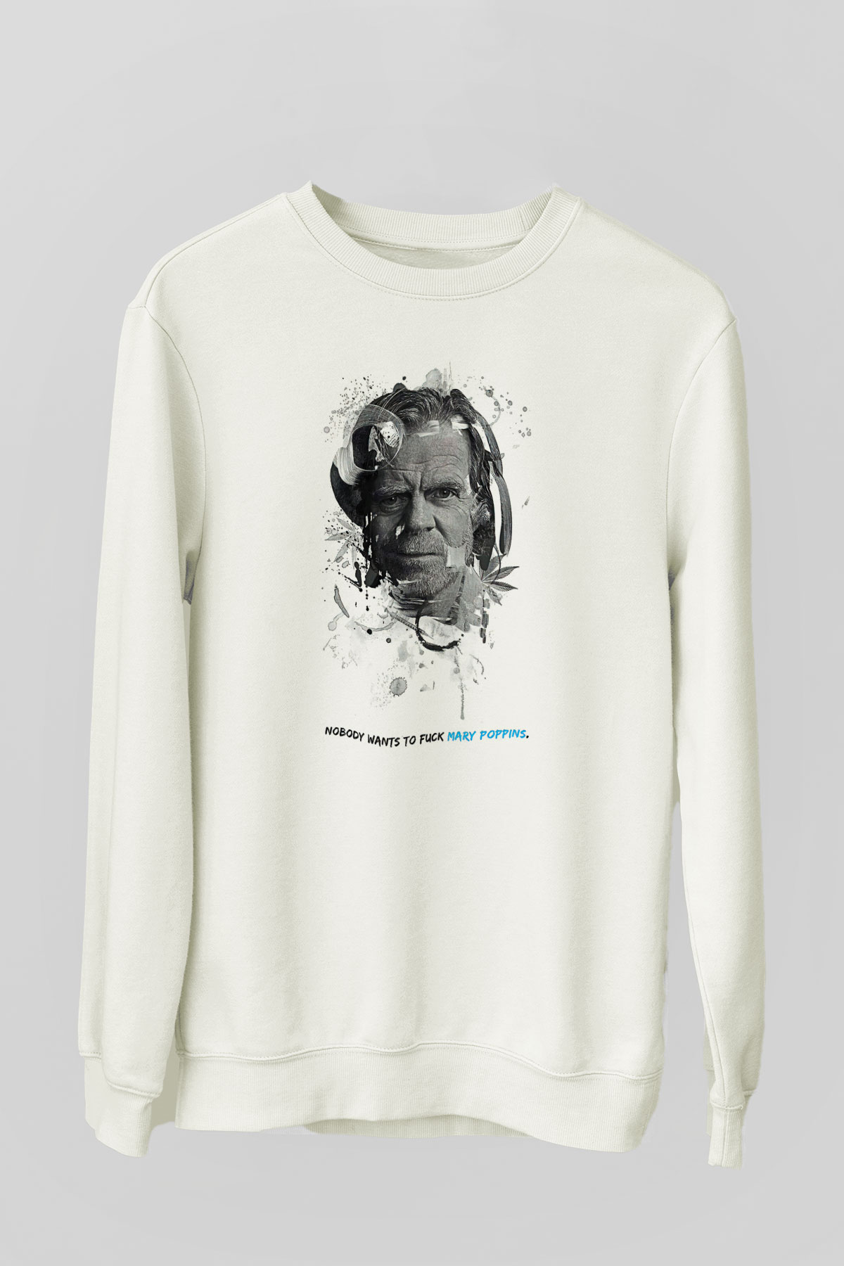 Shameless Baskılı Beyaz Unisex Sweatshirt