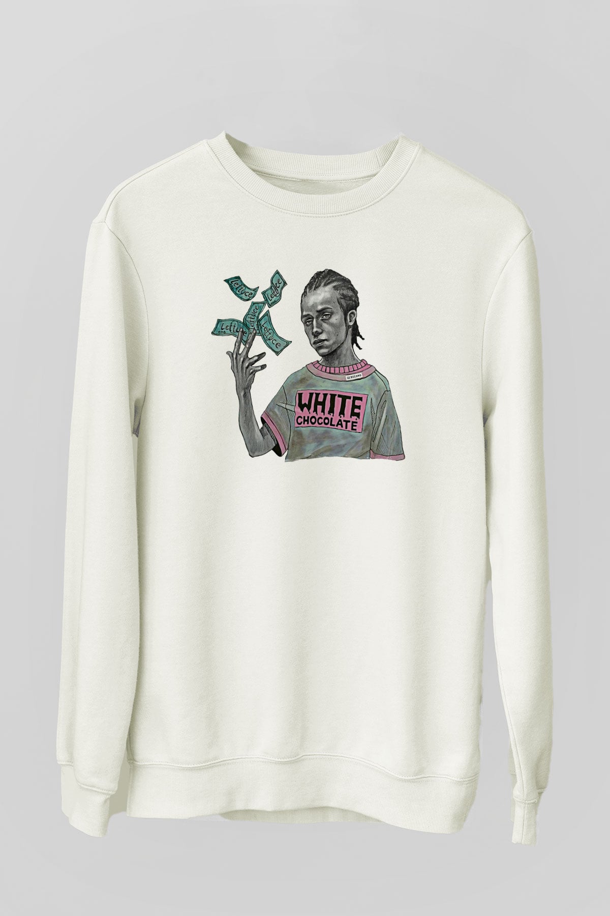 Shameless Baskılı Beyaz Unisex Sweatshirt
