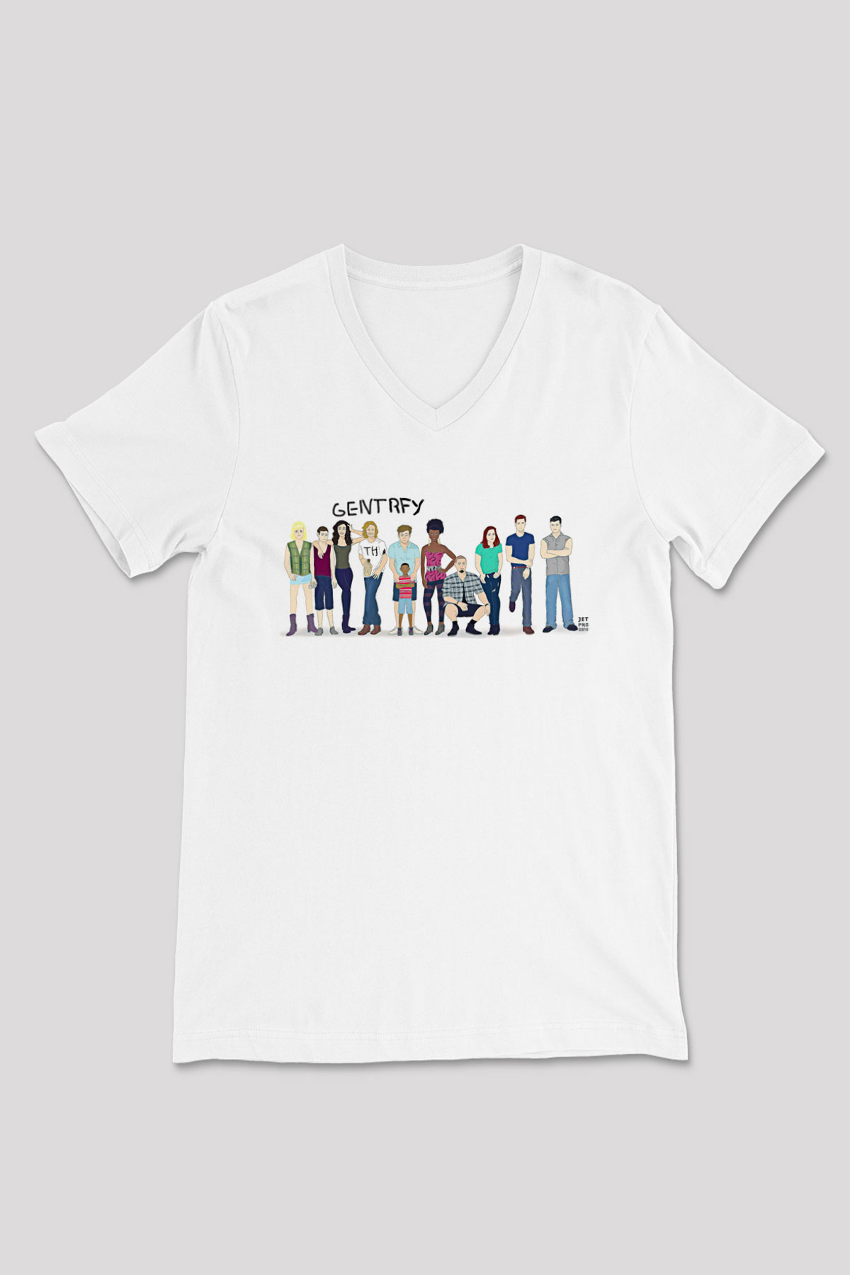Shameless Baskılı Beyaz Unisex V Yaka Tişört - Tshirt