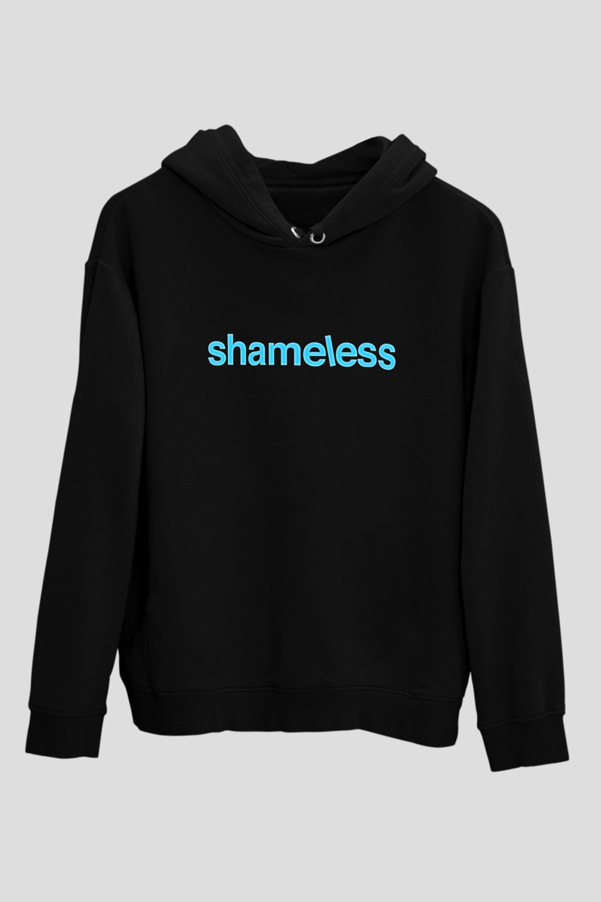 Shameless Baskılı Unisex Siyah Hoodie