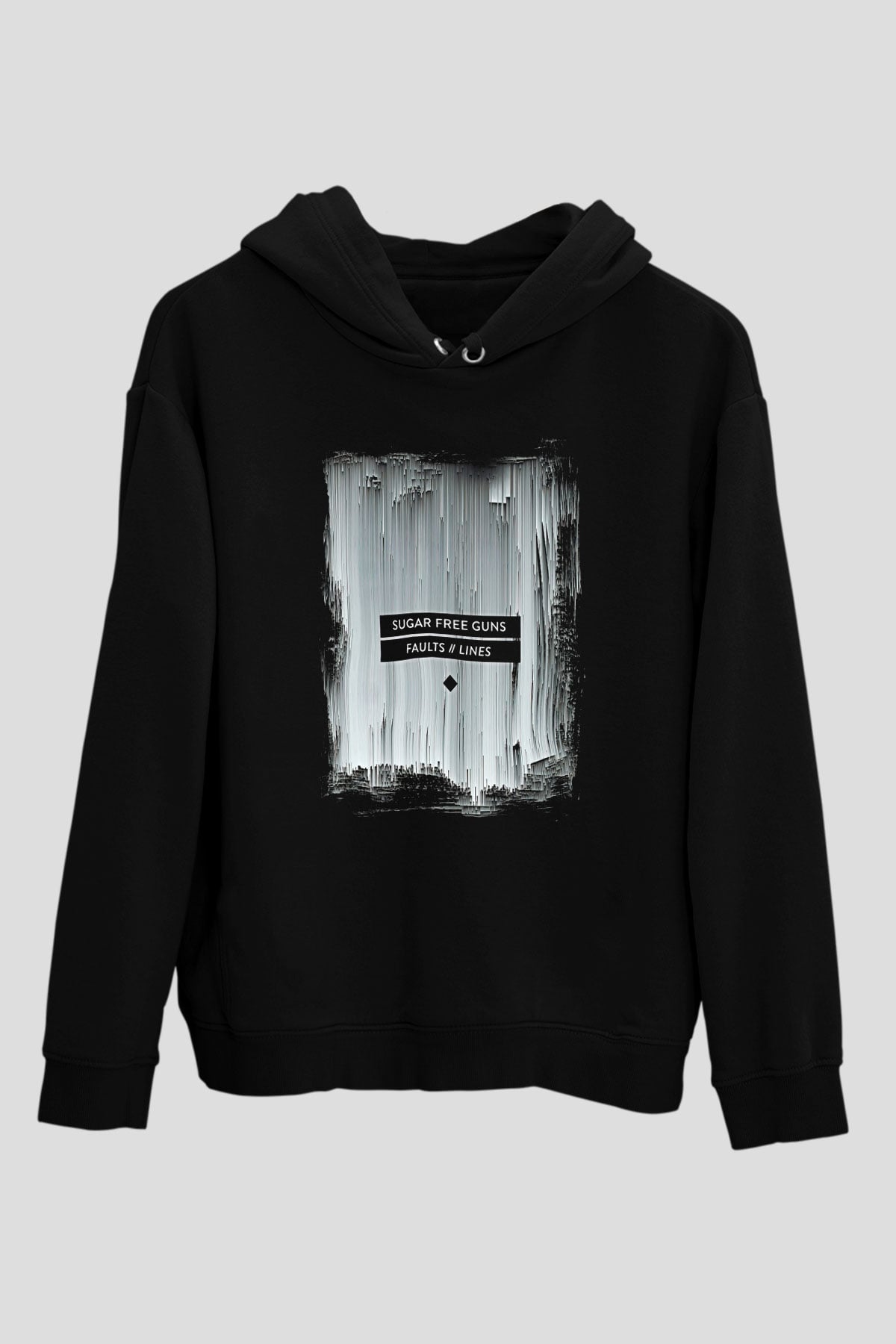 Shamrain Baskılı Unisex Siyah Kapüşonlu Sweatshirt