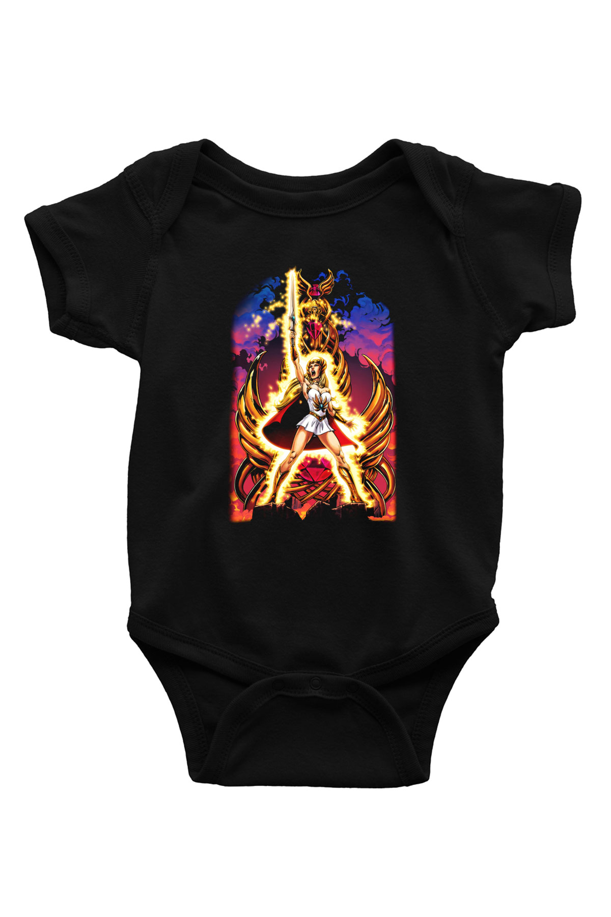 She-Ra Baskılı Siyah Bebek Body - Zıbın