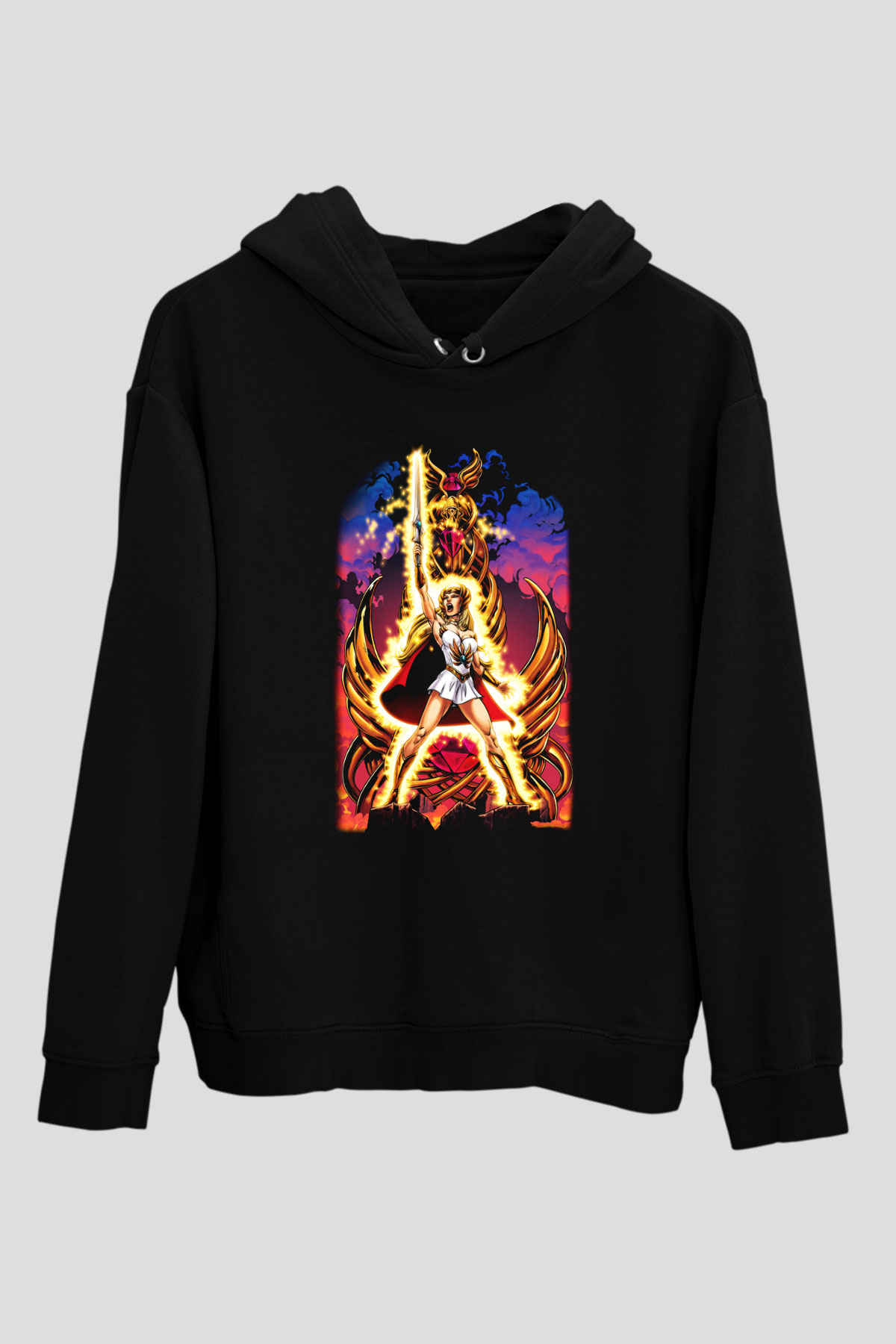 She-Ra Siyah Unisex Kapüşonlu Sweatshirt