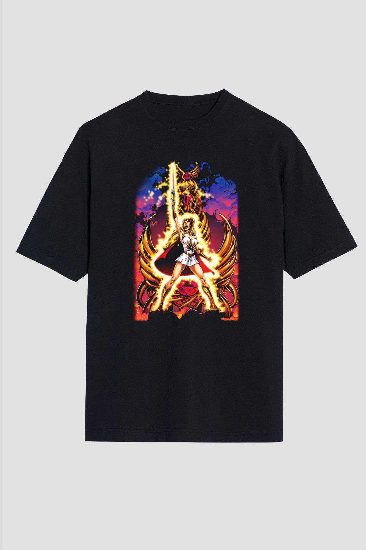 She-Ra Siyah Unisex Oversize Tişört