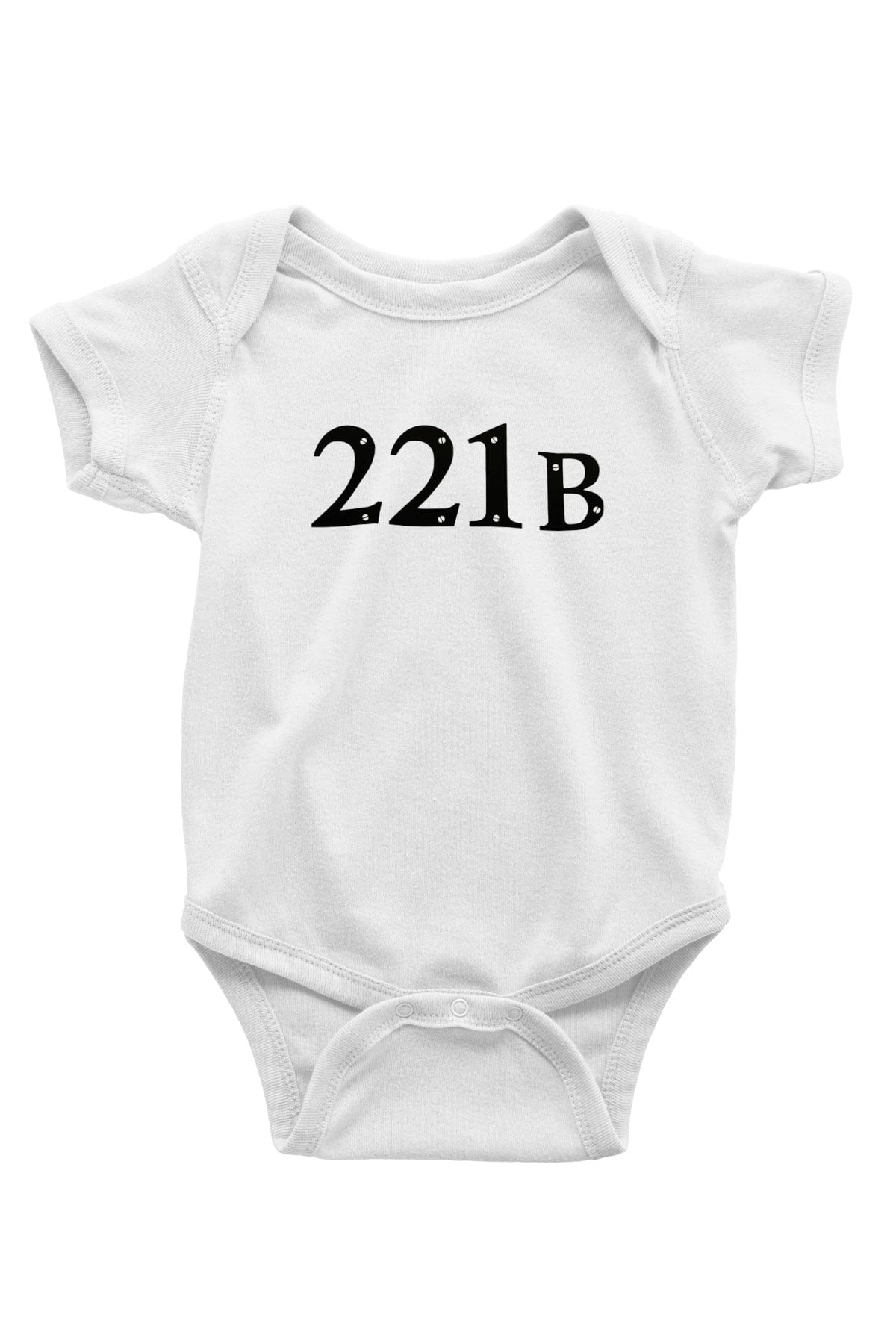 Sherlock Baskılı Beyaz Unisex Bebek Body - Zıbın