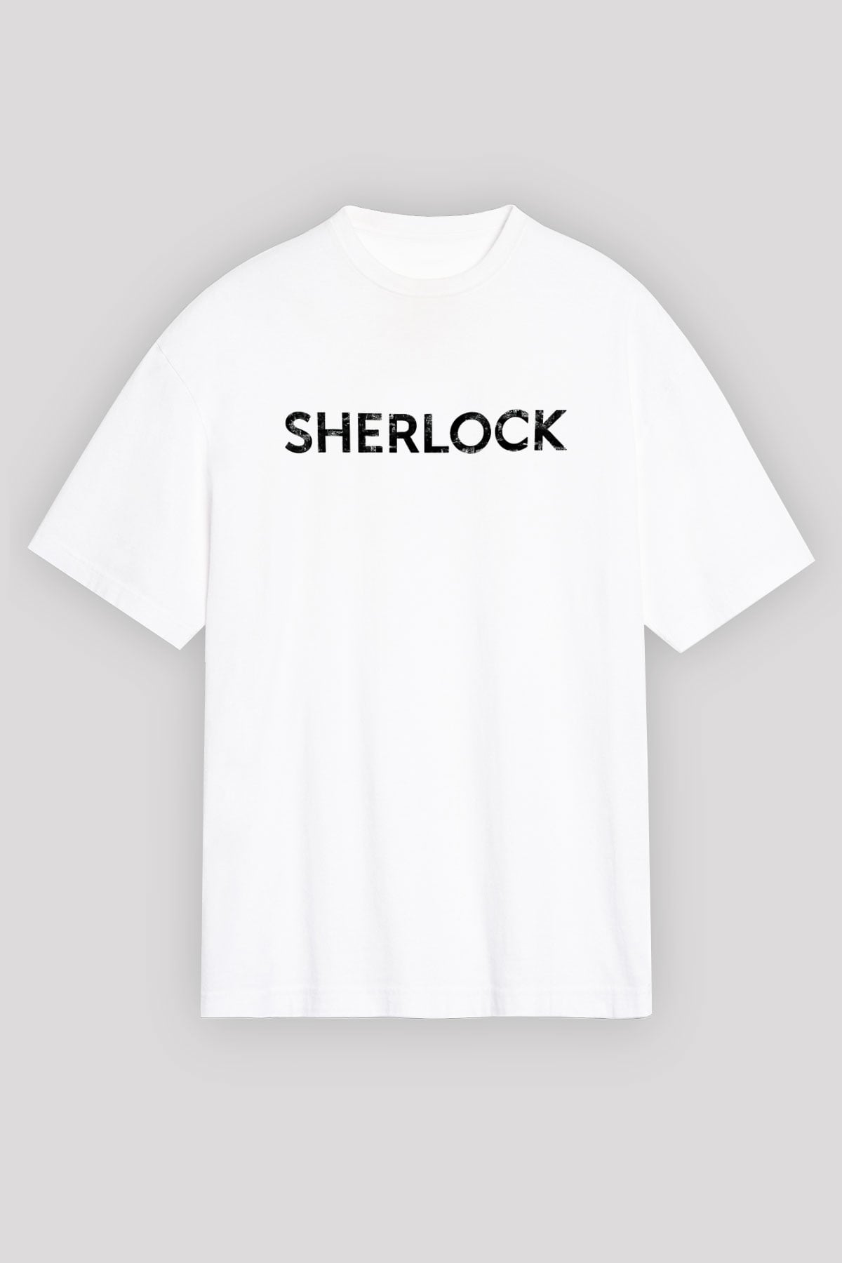Sherlock Beyaz Unisex Oversize Tişört T-Shirt