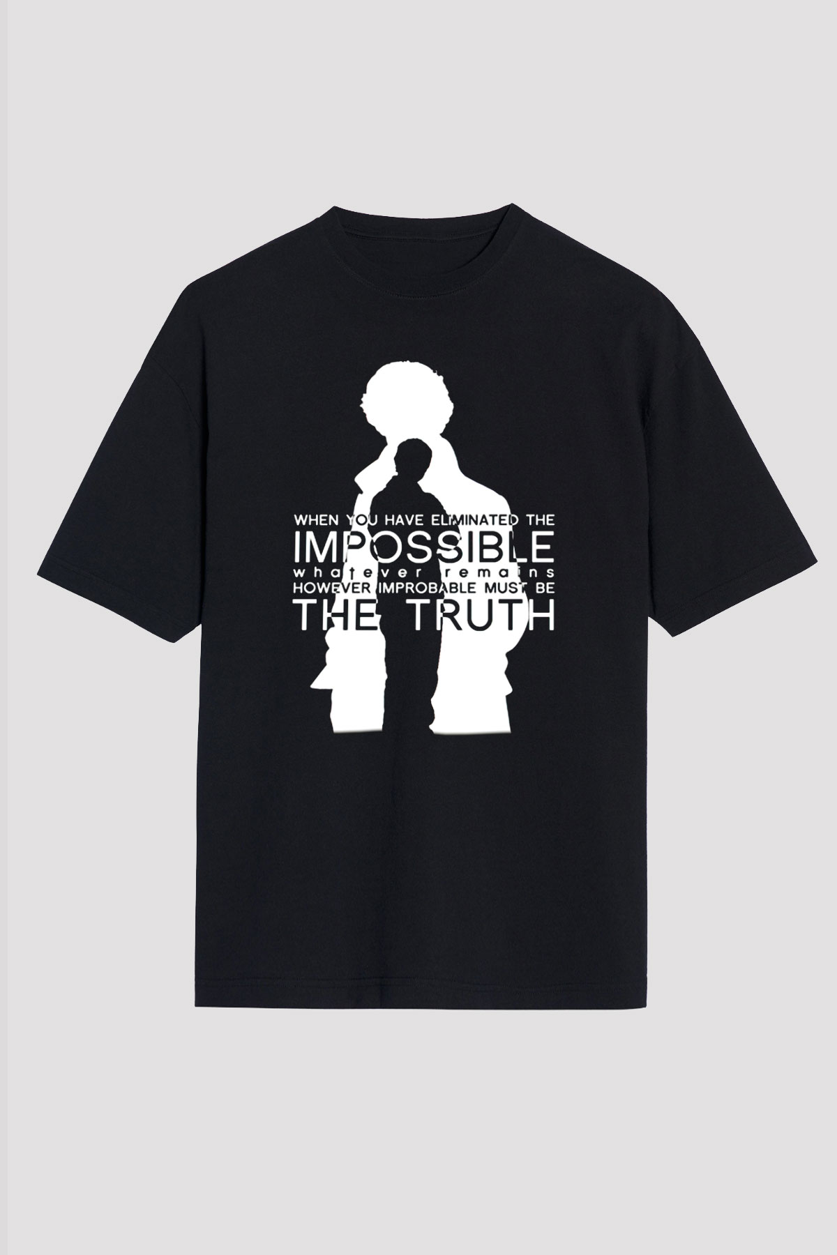 Sherlock Siyah Unisex Oversize Tişört T-Shirt