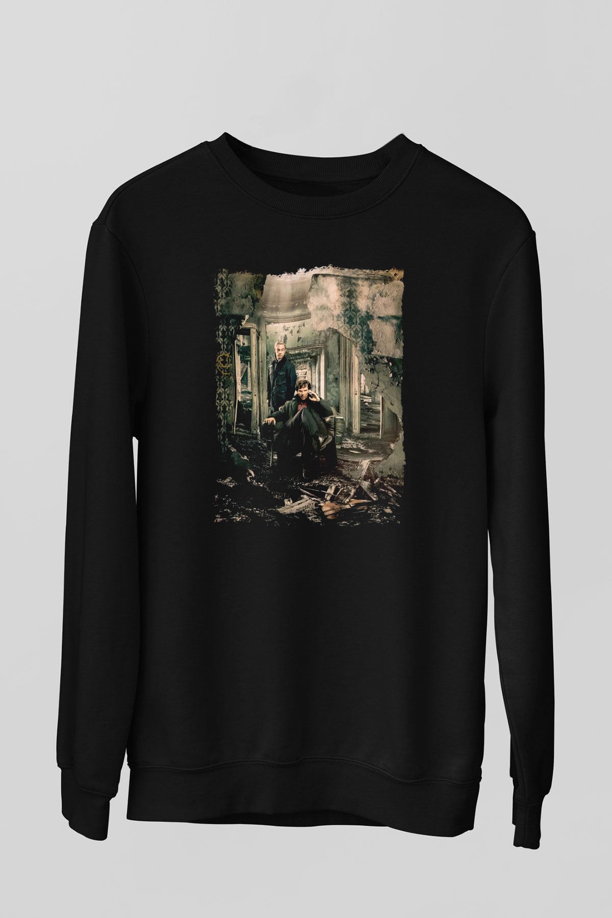 Sherlock Siyah Unisex Sweatshirt