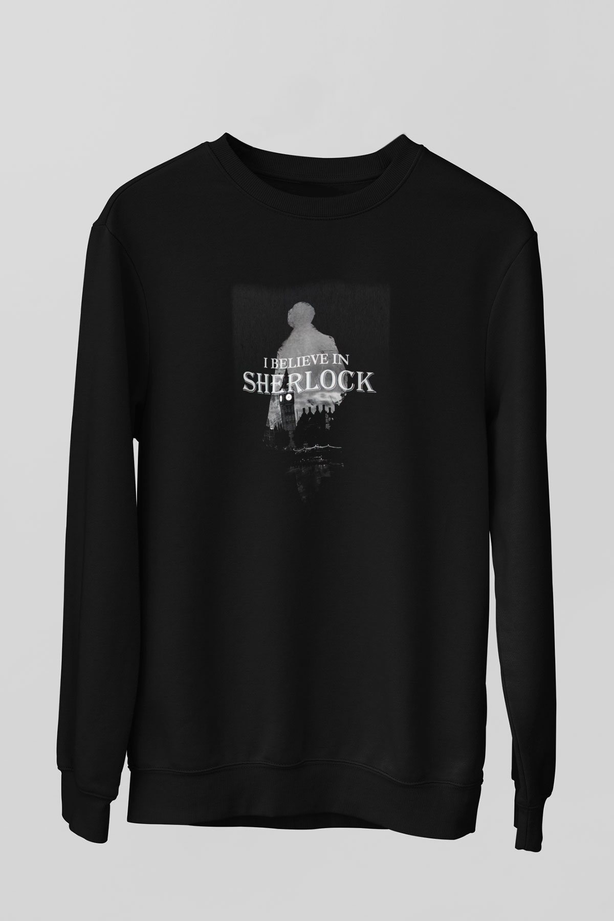 Sherlock Siyah Unisex Sweatshirt