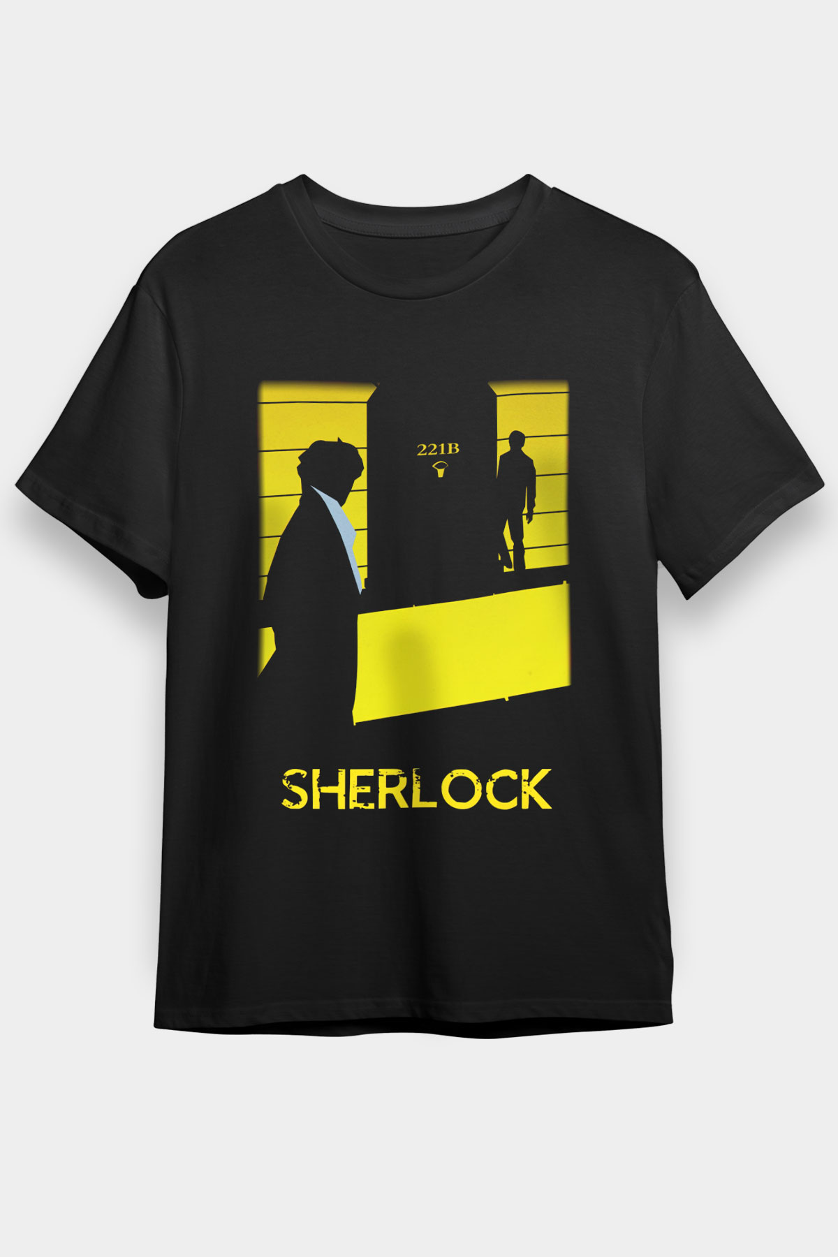 Sherlock Siyah Unisex Graphic Tee - STREETWEAR