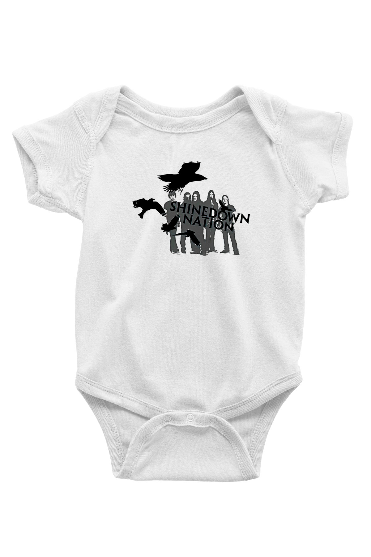 Shinedown Baskılı Beyaz Unisex Bebek Body - Zıbın