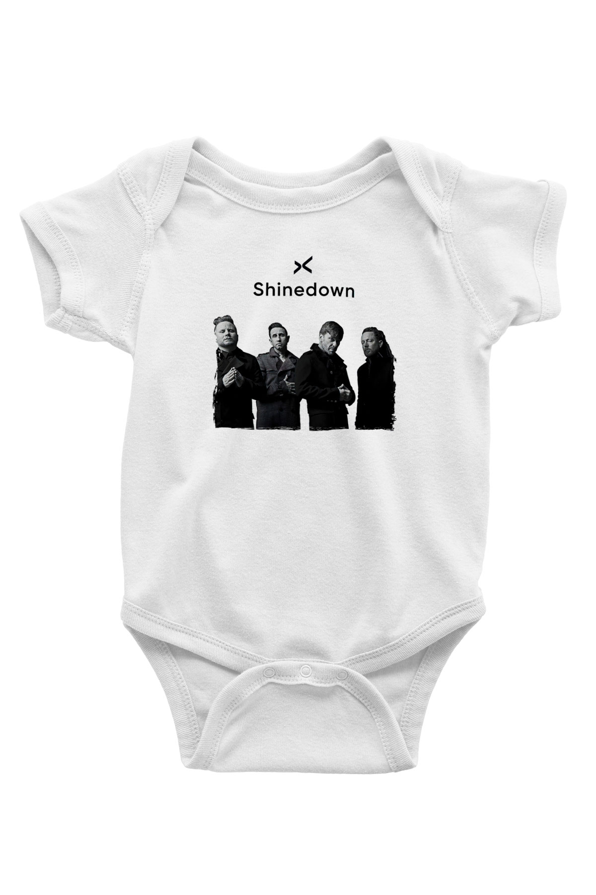 Shinedown Baskılı Beyaz Unisex Bebek Body - Zıbın