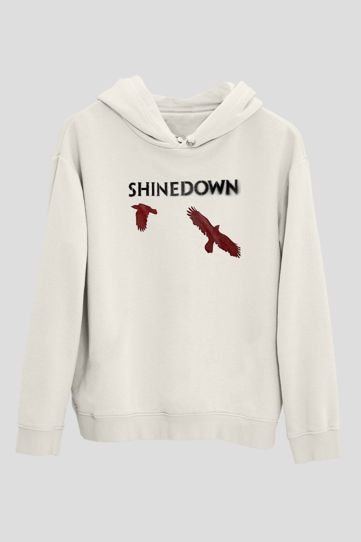 Shinedown Baskılı Beyaz Unisex Kapüşonlu Sweatshirt