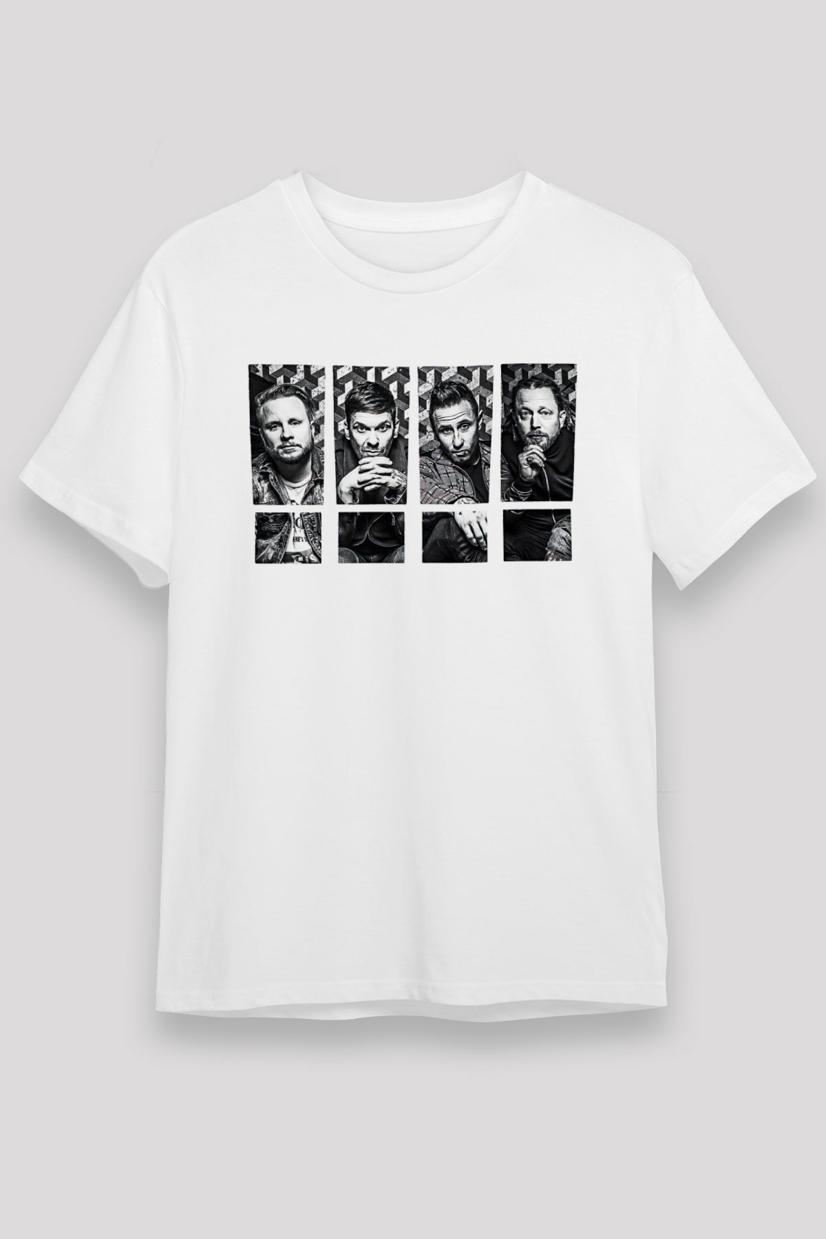 Shinedown Baskılı Unisex Beyaz Tişört - Tshirt