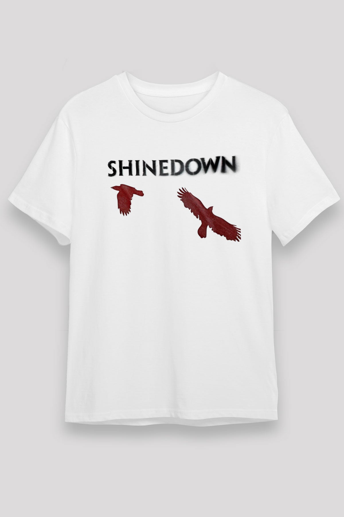 Shinedown Baskılı Unisex Beyaz Tişört - Tshirt