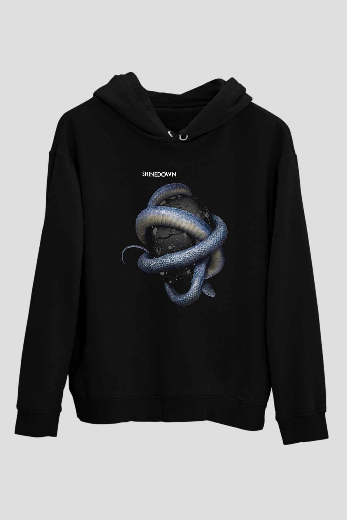 Shinedown Baskılı Unisex Siyah Kapüşonlu Sweatshirt