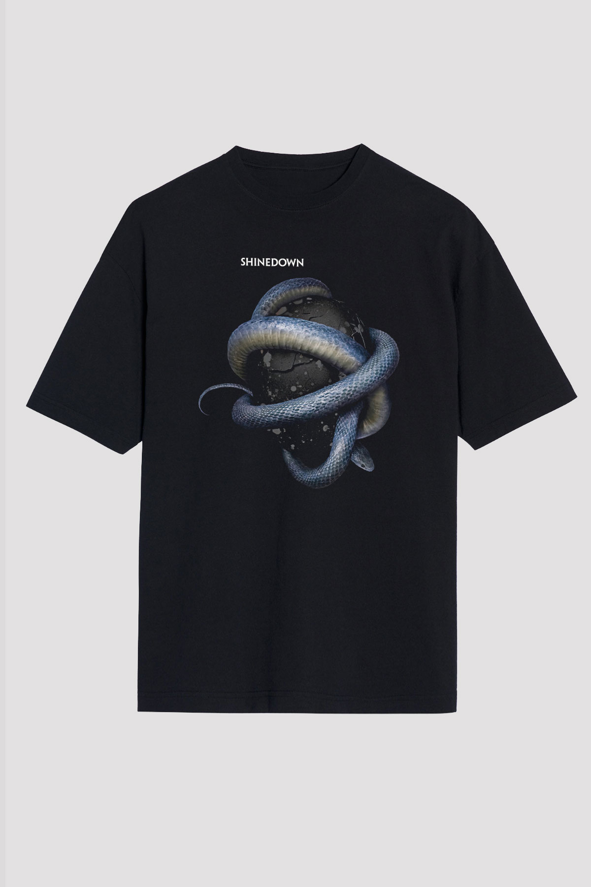 Shinedown Baskılı Unisex Siyah Oversize Tişört - Tshirt