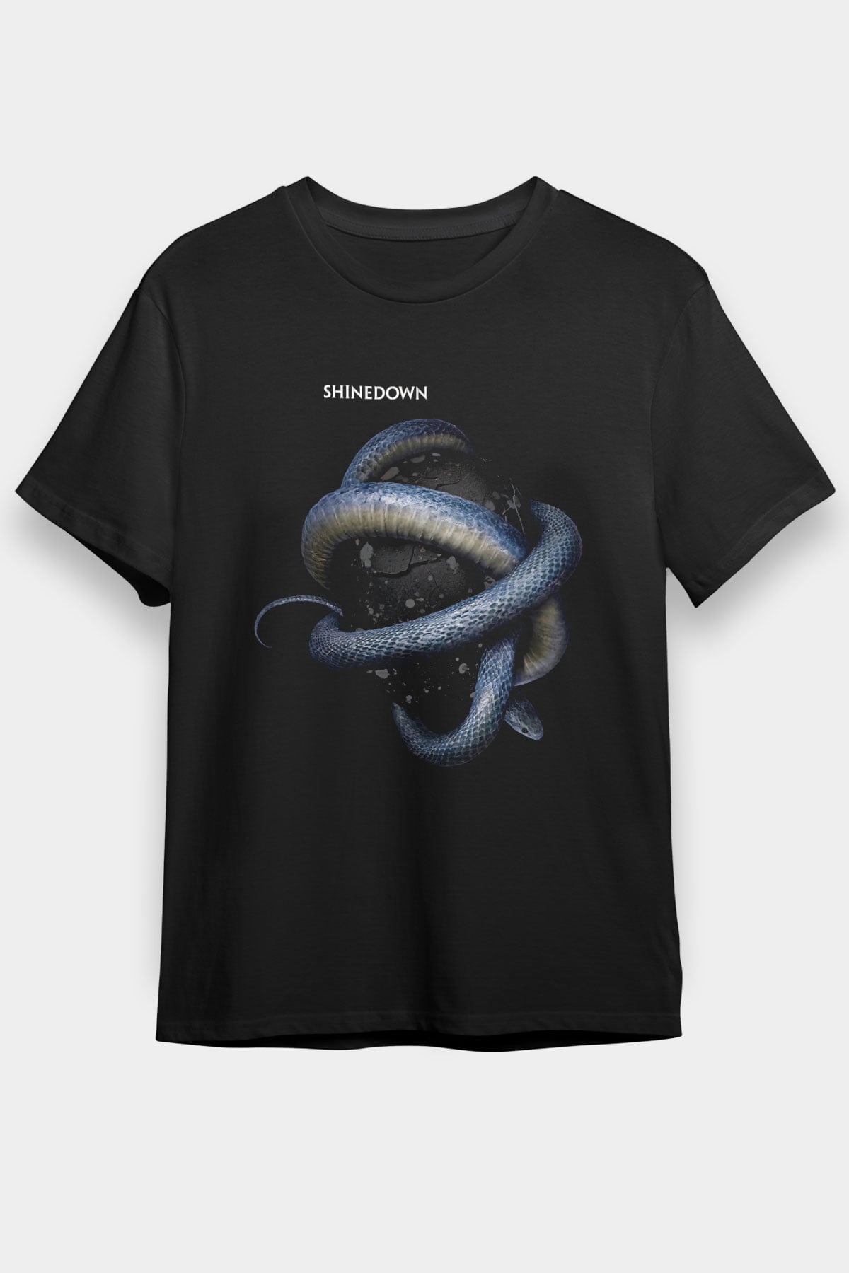 Shinedown Baskılı Unisex Siyah Tişört - Tshirt