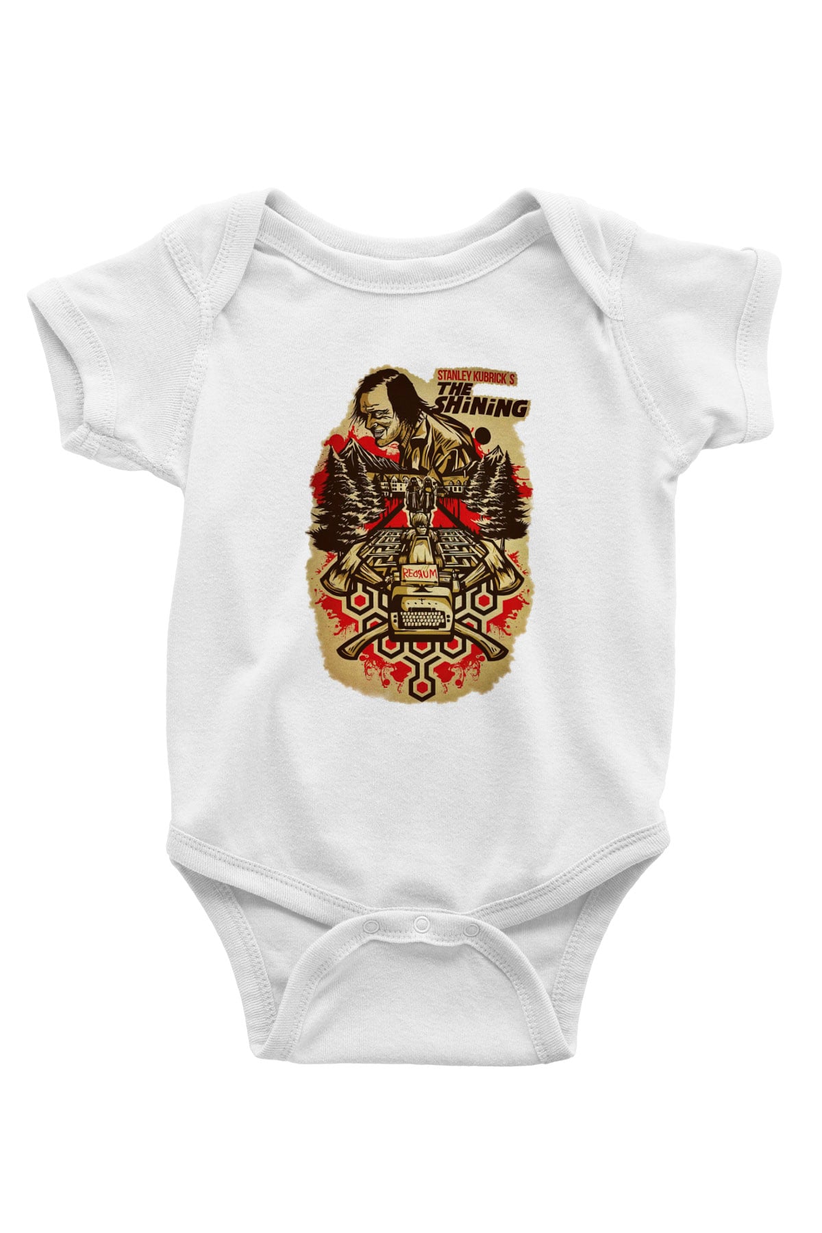 Shining Baskılı Beyaz Unisex Bebek Body - Zıbın