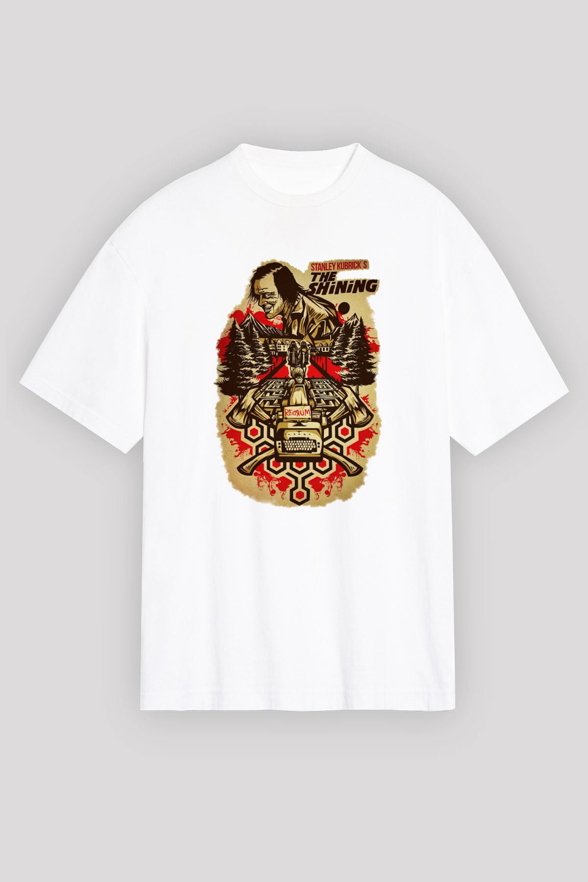 Shining Beyaz Unisex Oversize Tişört