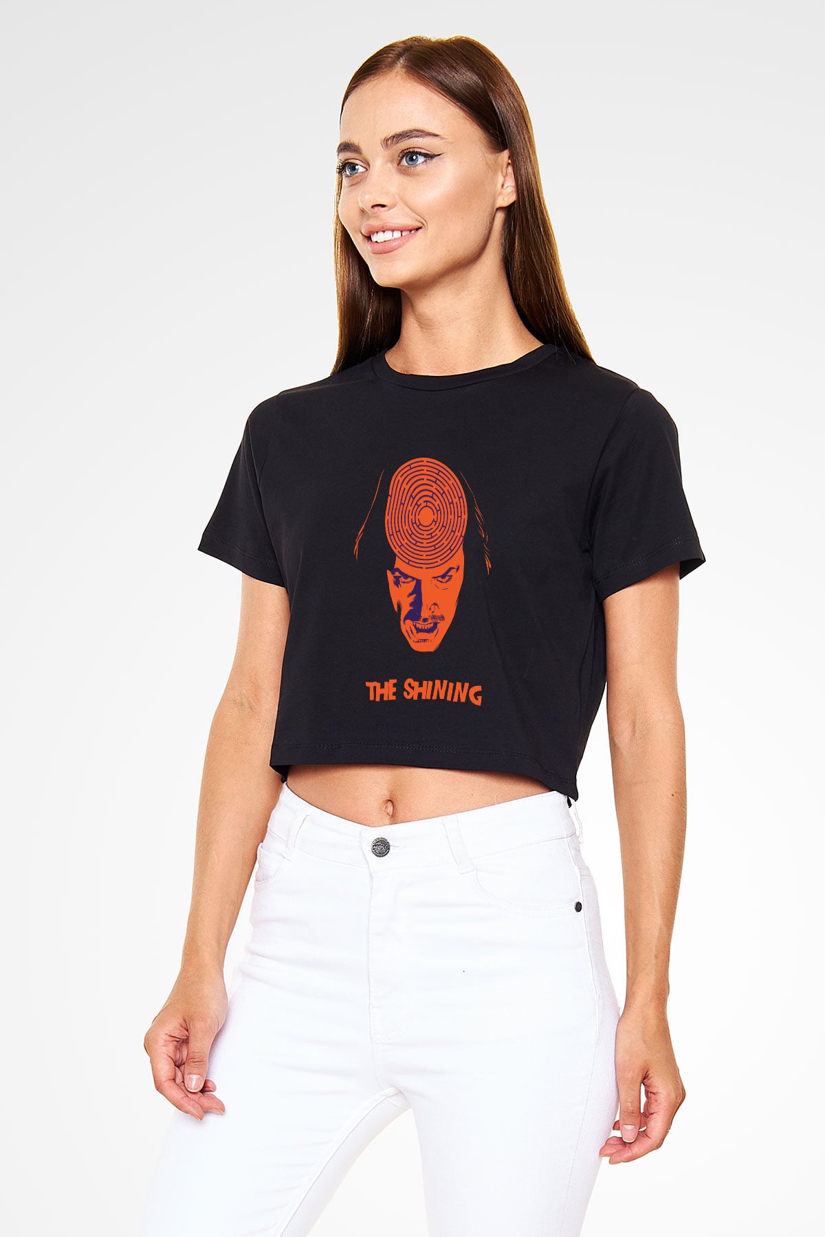 Shining Siyah Crop Top Tişört