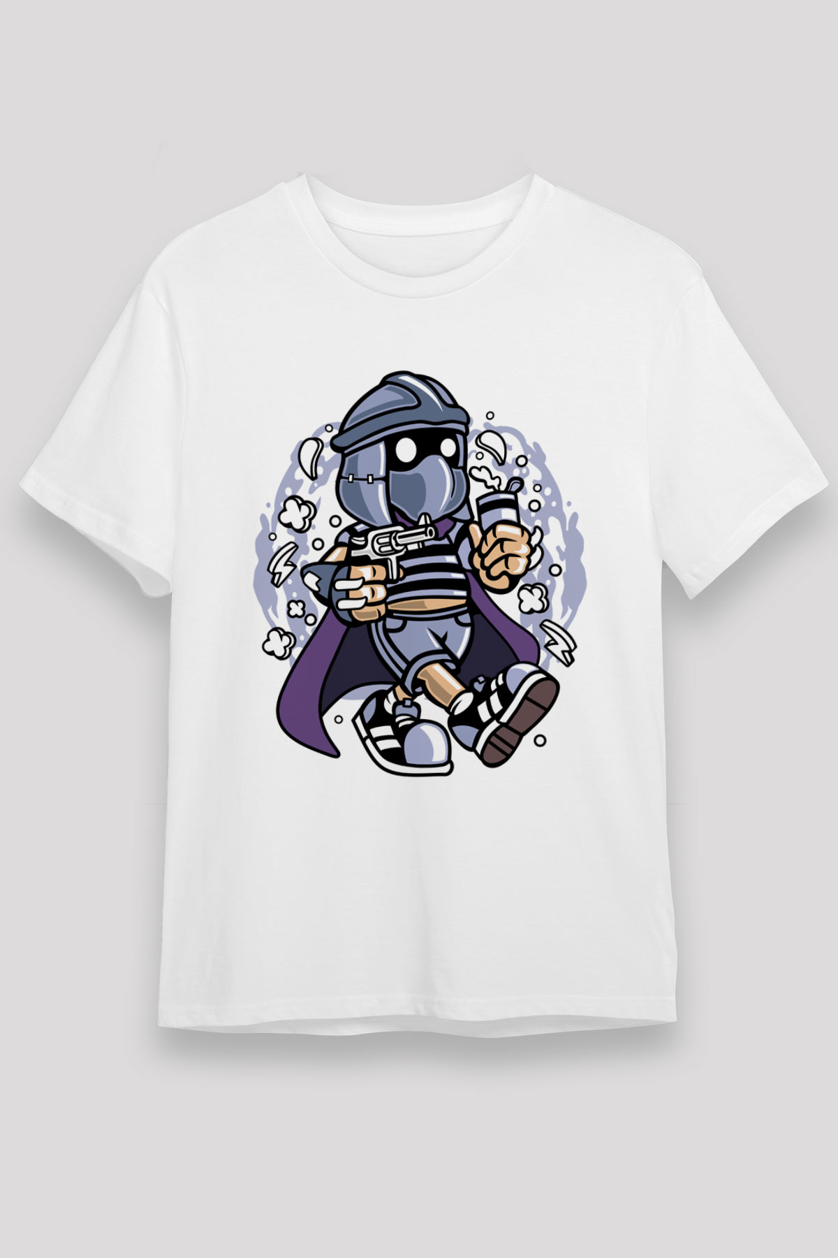 Shredder Bastard Baskılı Beyaz Unisex Tshirt