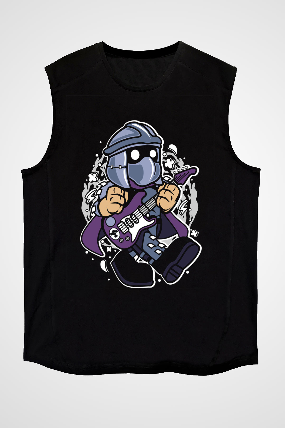 Shredder Rocker Baskılı Siyah Unisex Tshirt