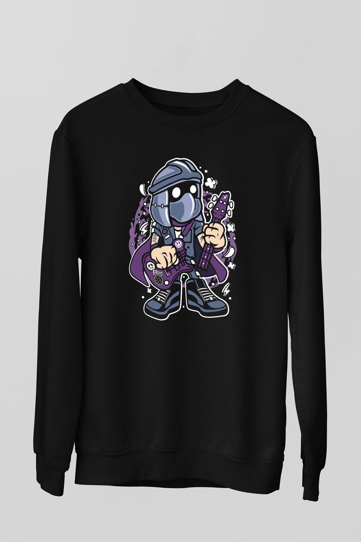 Shredder Rockstar Baskılı Siyah Unisex Tshirt