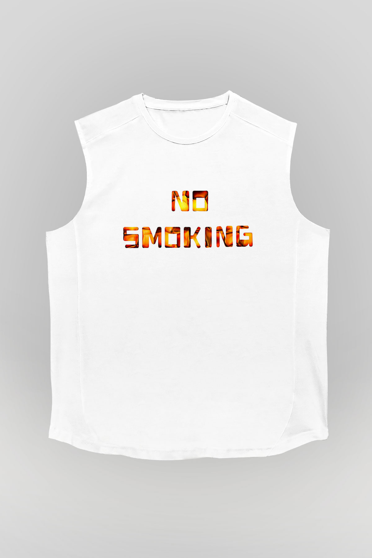 Sigarayı Bırakma Günü Baskılı Beyaz Unisex Kolsuz Tişört - Tshirt