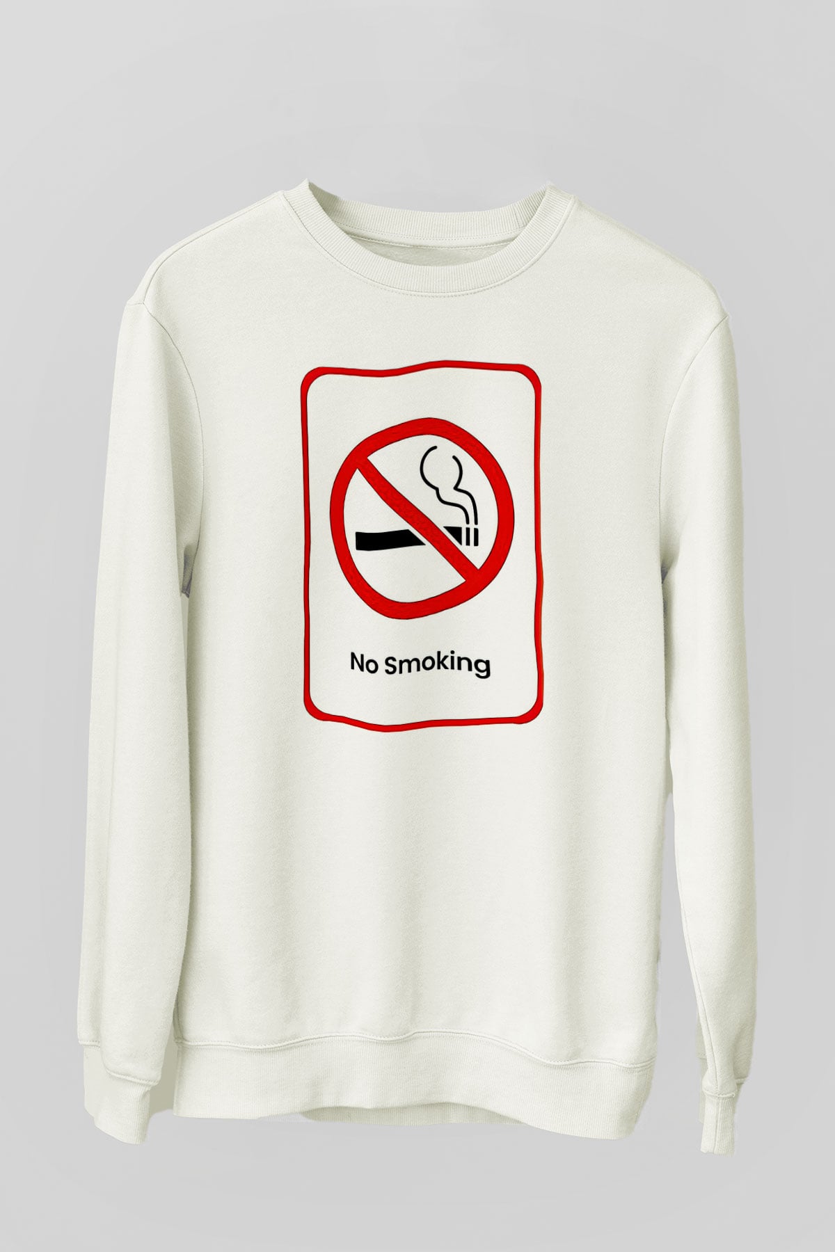 Sigarayı Bırakma Günü Baskılı Beyaz Unisex Sweatshirt