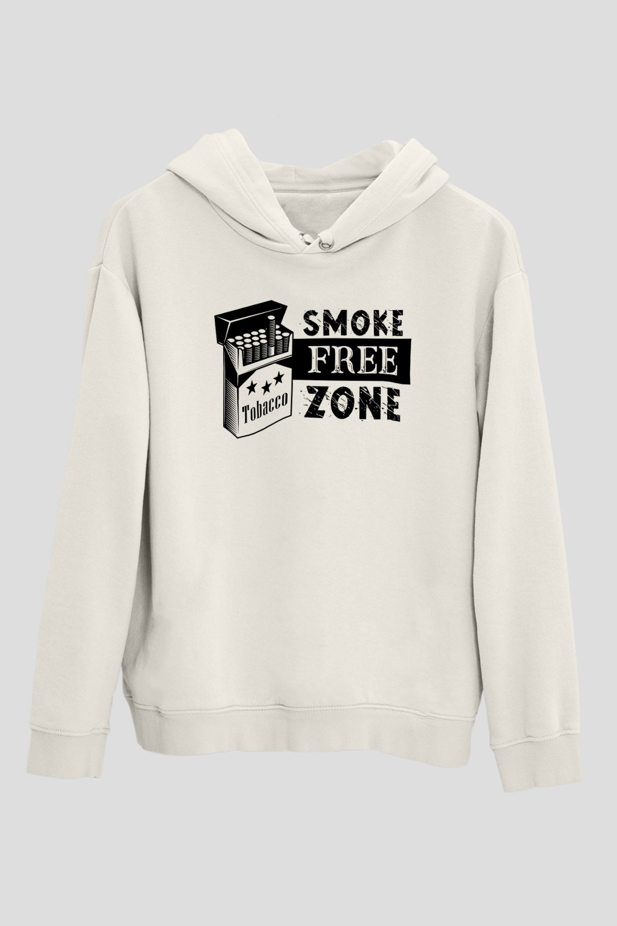Sigarayı Bırakma Günü Baskılı Beyaz Unisex Kapüşonlu Sweatshirt