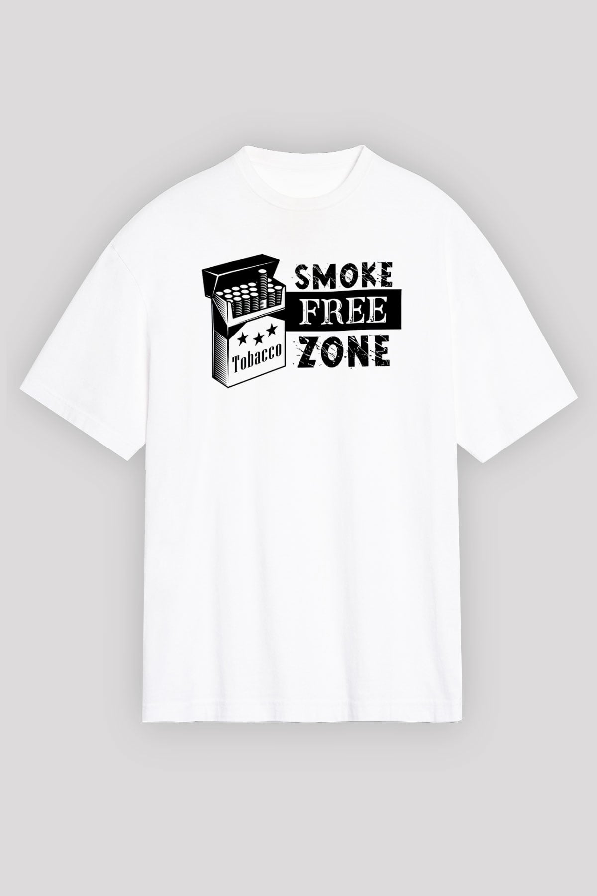 Sigarayı Bırakma Günü Baskılı Beyaz Unisex Oversize Tişört - Tshirt