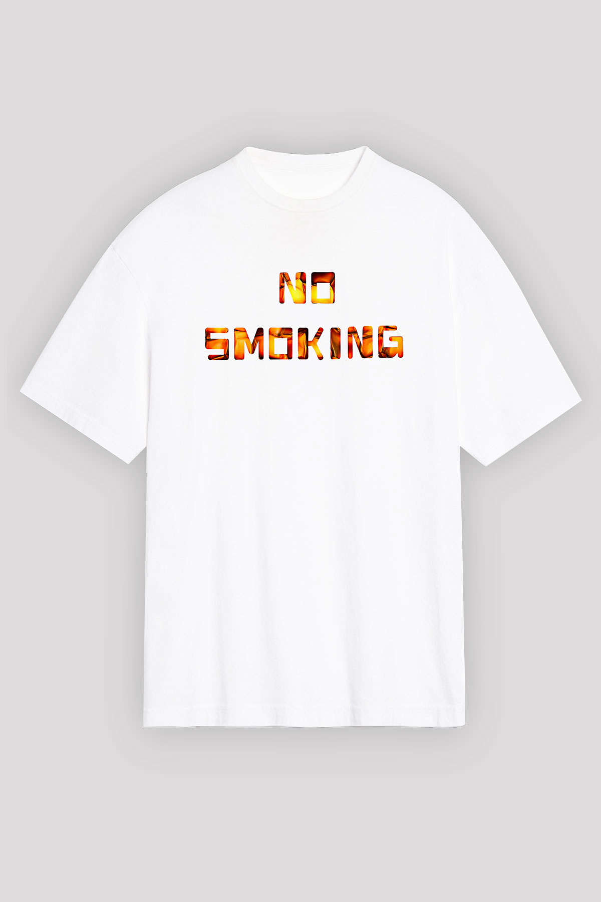 Sigarayı Bırakma Günü Baskılı Beyaz Unisex Oversize Tişört - Tshirt