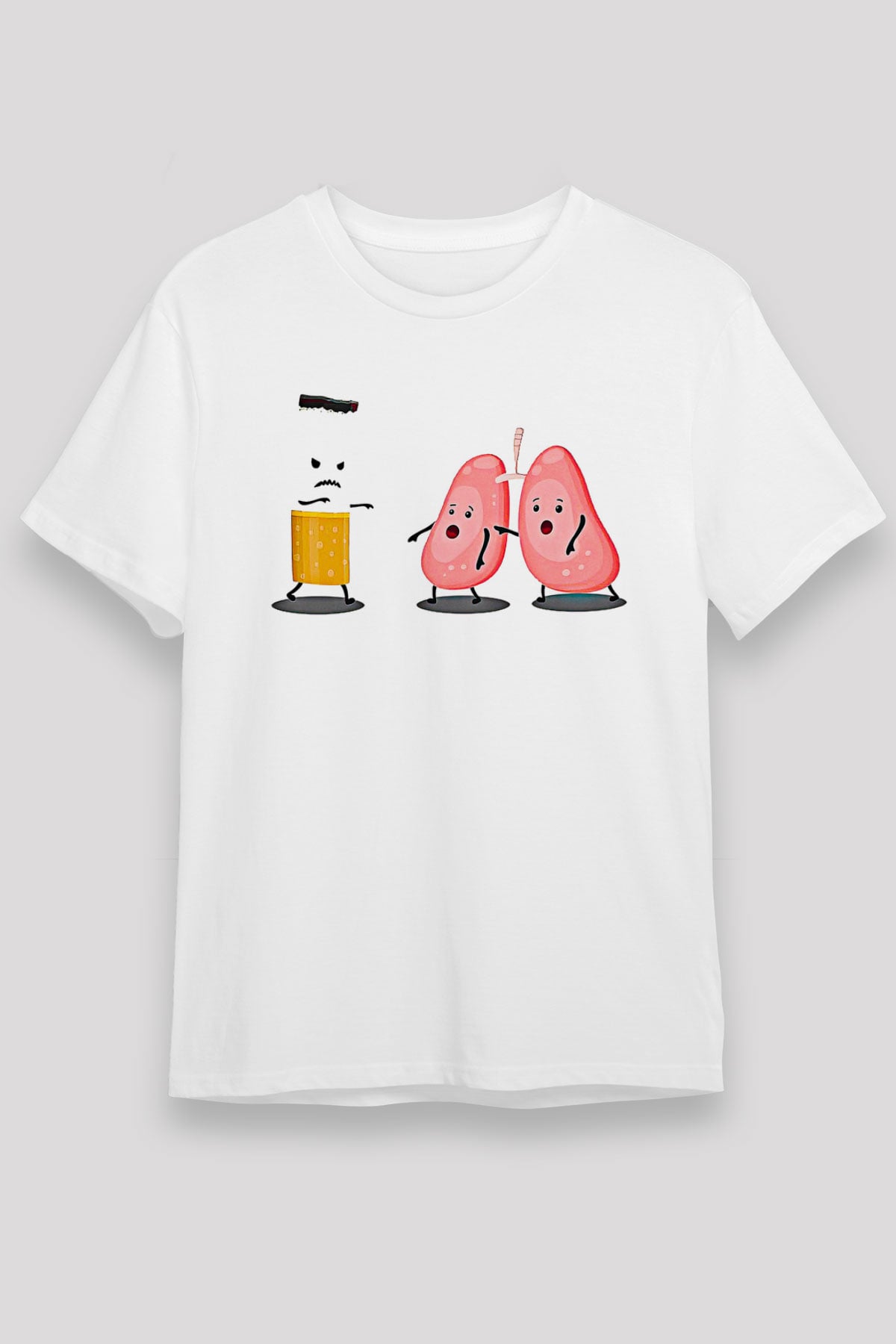 Sigarayı Bırakma Günü Baskılı Unisex Beyaz Tişört - Tshirt