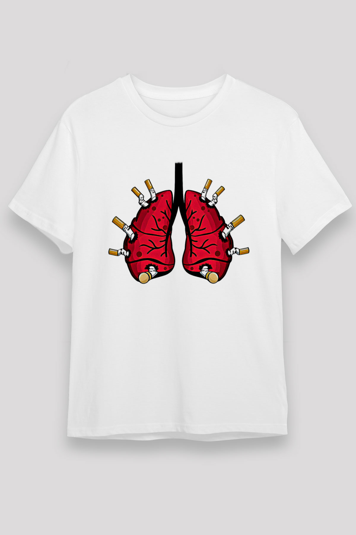 Sigarayı Bırakma Günü Baskılı Unisex Beyaz Tişört - Tshirt