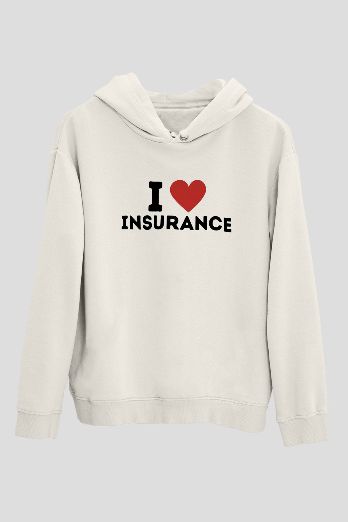 Sigortacı Beyaz Unisex Kapüşonlu Sweatshirt