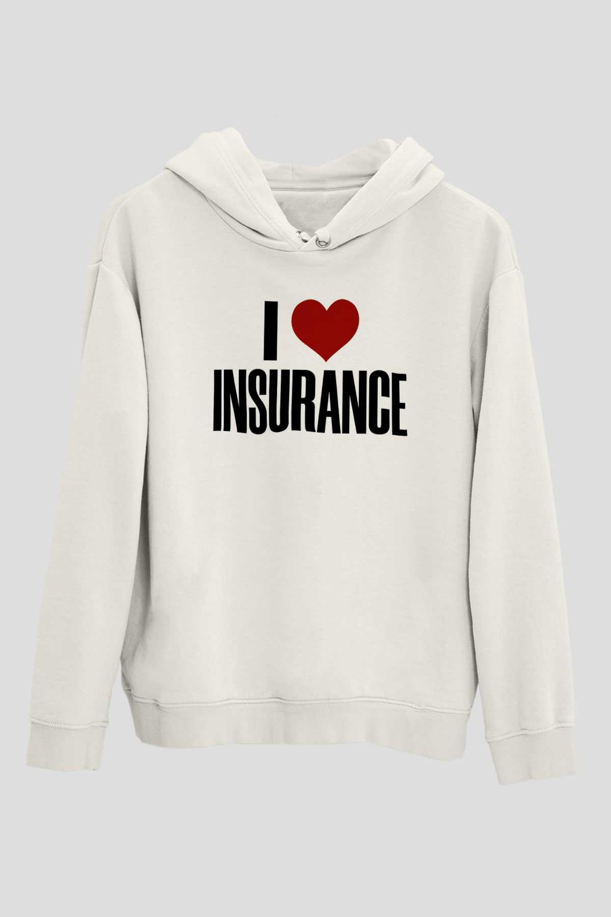 Sigortacı Beyaz Unisex Kapüşonlu Sweatshirt