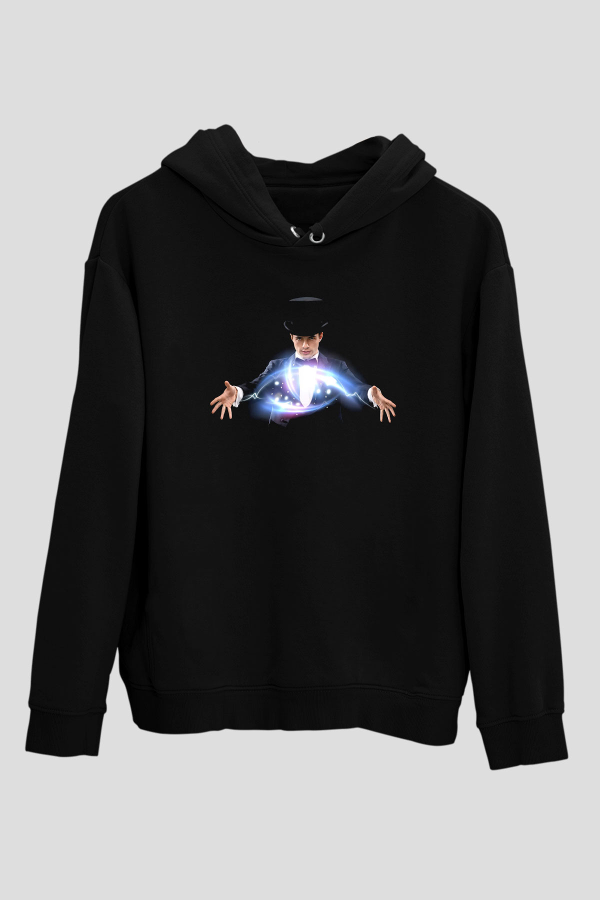 Sihirbaz Siyah Unisex Kapşonlu Sweatshirt