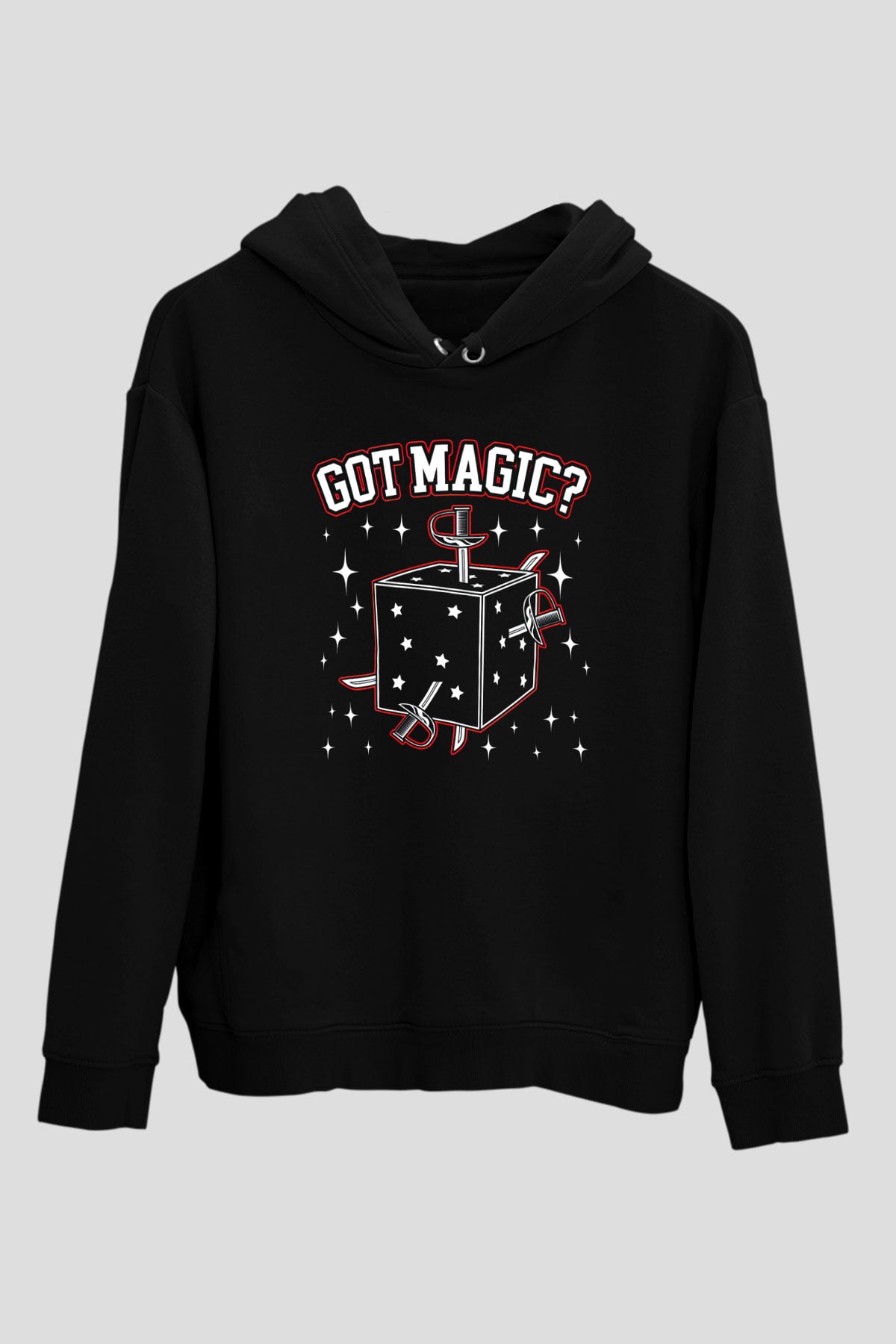 Sihirbaz Siyah Unisex Kapüşonlu Sweatshirt