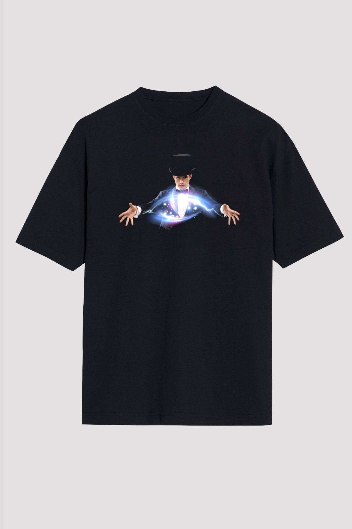 Sihirbaz Siyah Unisex Oversize Tişört T-Shirt